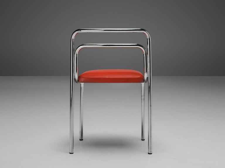 Vittorio Parigi & Nanni Prina for Molteni Desk Chair 'Orix' in Red Leatherette