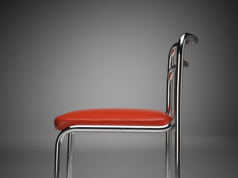 Vittorio Parigi & Nanni Prina for Molteni Desk Chair 'Orix' in Red Leatherette