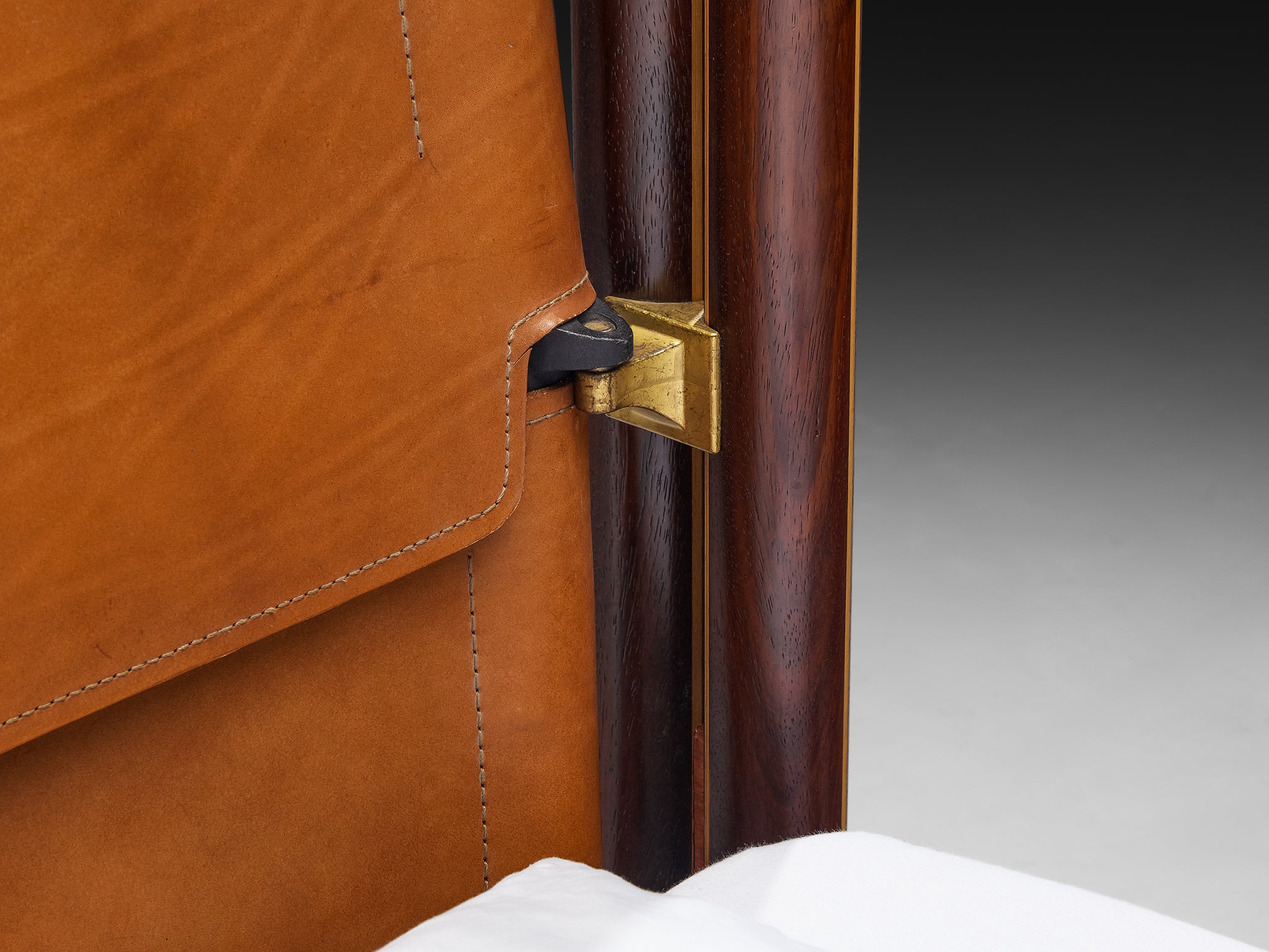 Carlo Scarpa for Simon Gavina 'Toledo' Single Beds in Padouk and Leather More Furniture and Collectibles Morentz