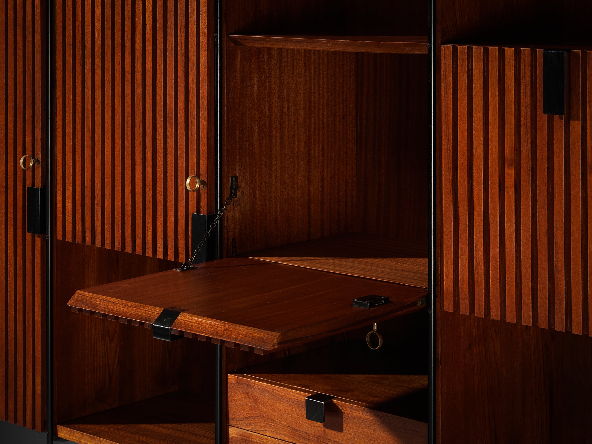 Taichiro Nakai for La Permanente Mobili Wall Cabinet in Maple and Mahogany Case pieces and storage cabinets Morentz