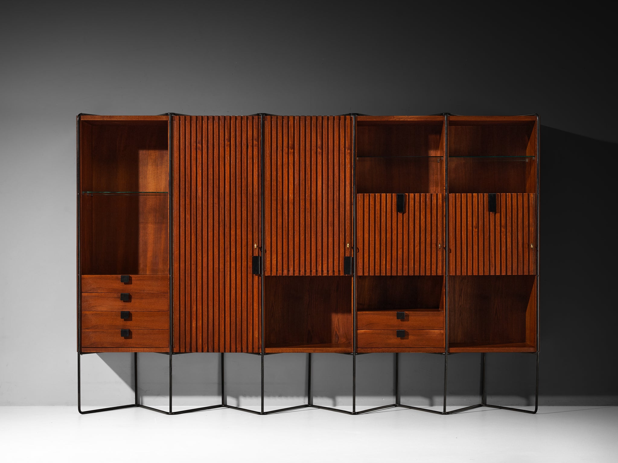 Taichiro Nakai for La Permanente Mobili Wall Cabinet in Maple and Mahogany Case pieces and storage cabinets Morentz