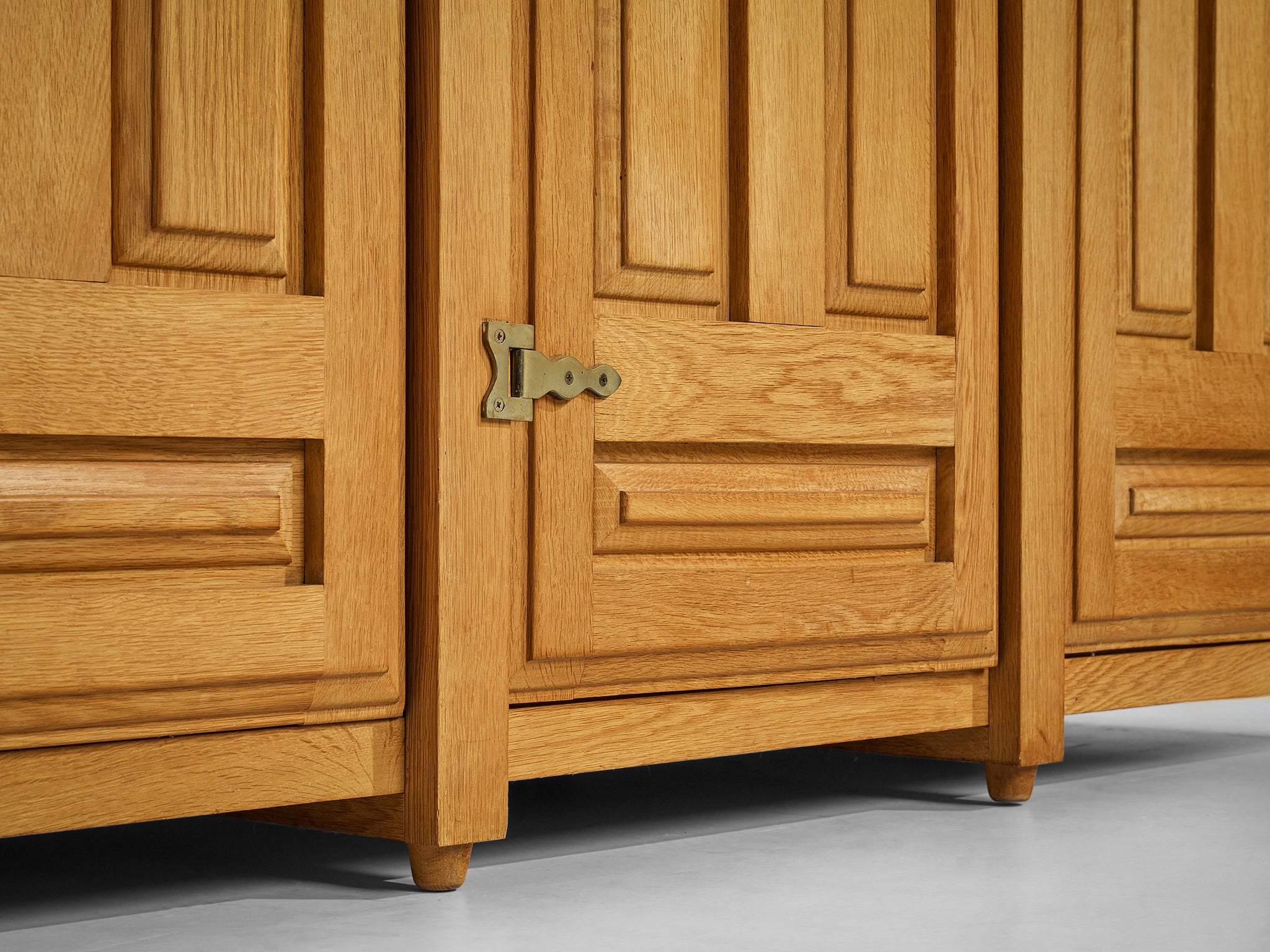 Guillerme & Chambron Highboard or Wardrobein Oak and Brass Case pieces and storage cabinets Morentz