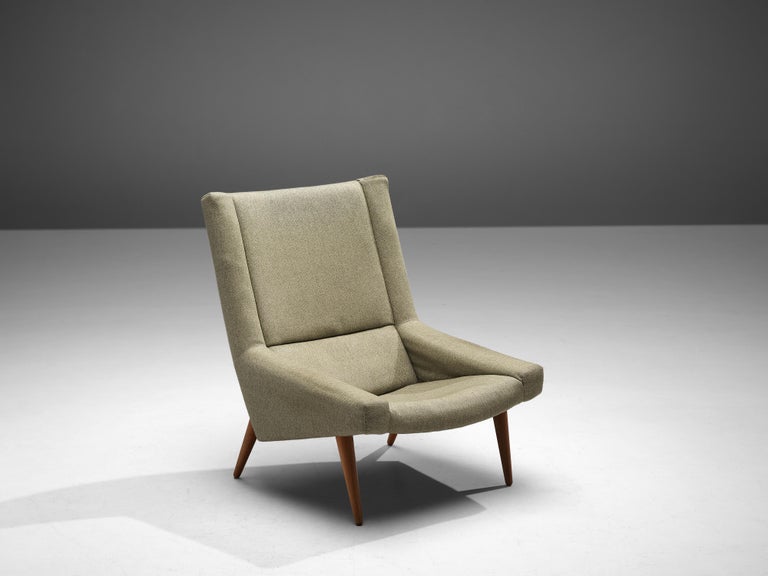 Illum Wikkelsø Lounge Chair in Green Upholstery