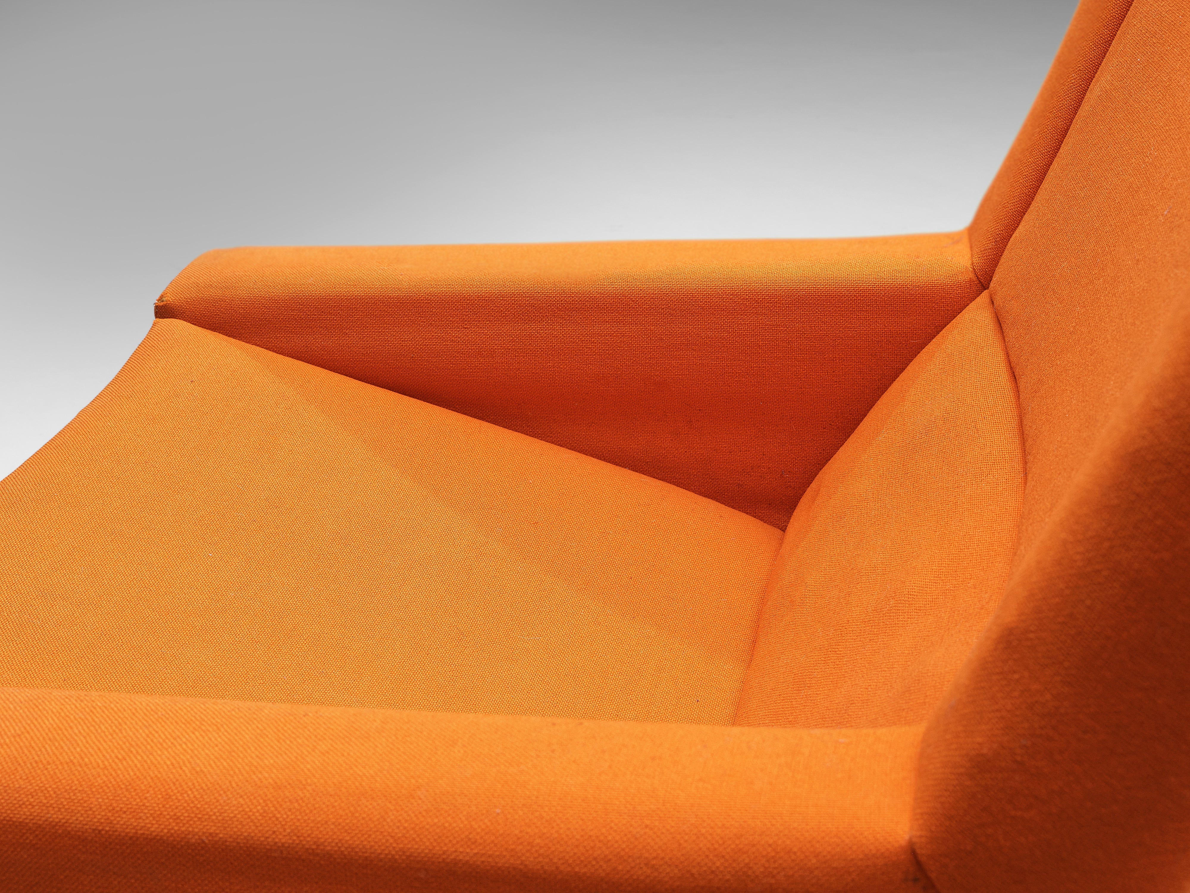 Illum Wikkelsø Pair of Lounge Chairs in Teak and Grey Orange Upholstery seating Morentz