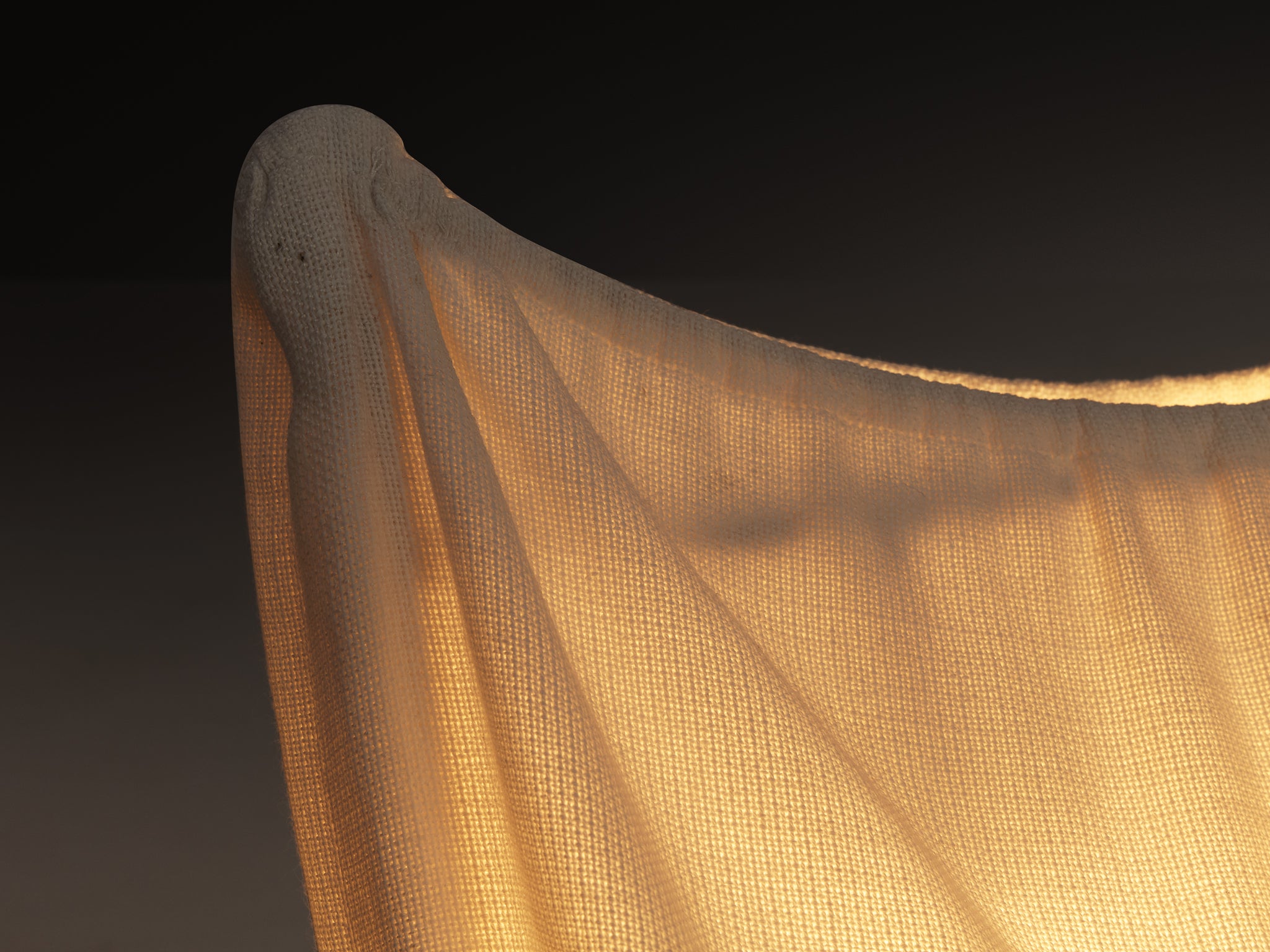 Mario Bellini for Artemide Table or Floor Lamp 'Circo' in Off-White Canvas Lighting Morentz