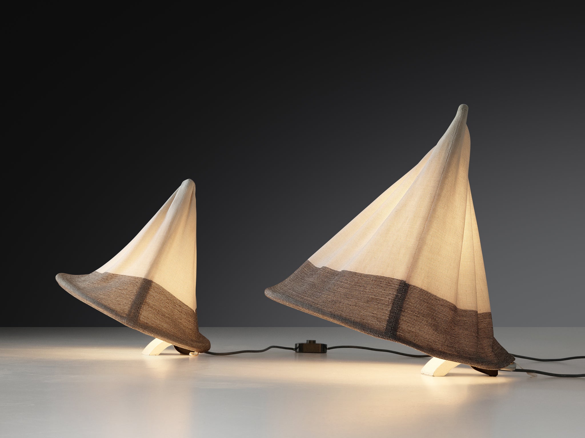 Mario Bellini for Artemide Table or Floor Lamps 'Circo' in Off-White Canvas Lighting Morentz