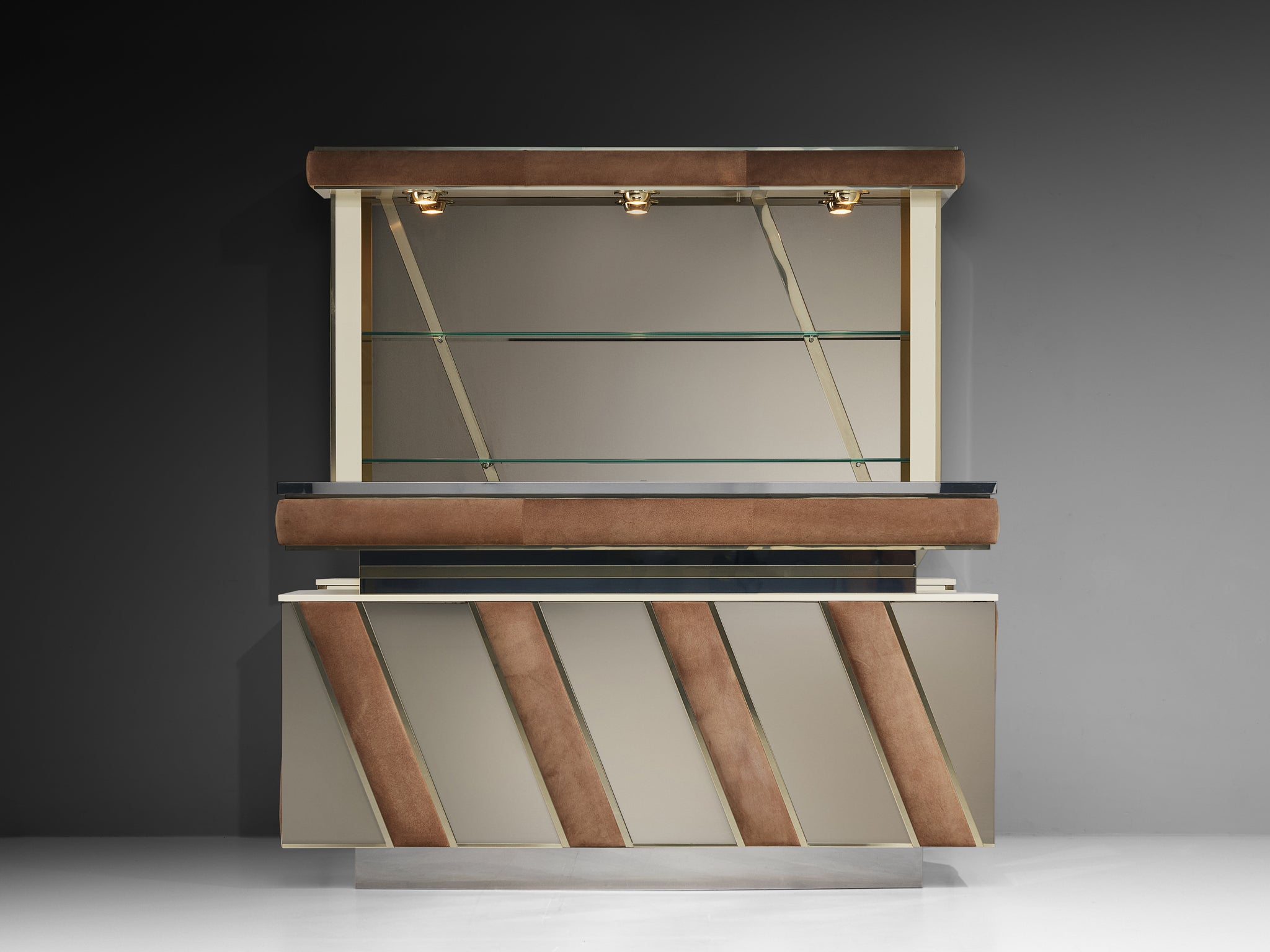 Hollywood Regency Bar Cabinet in the Style of Willy Rizzo Case pieces and storage cabinets Morentz