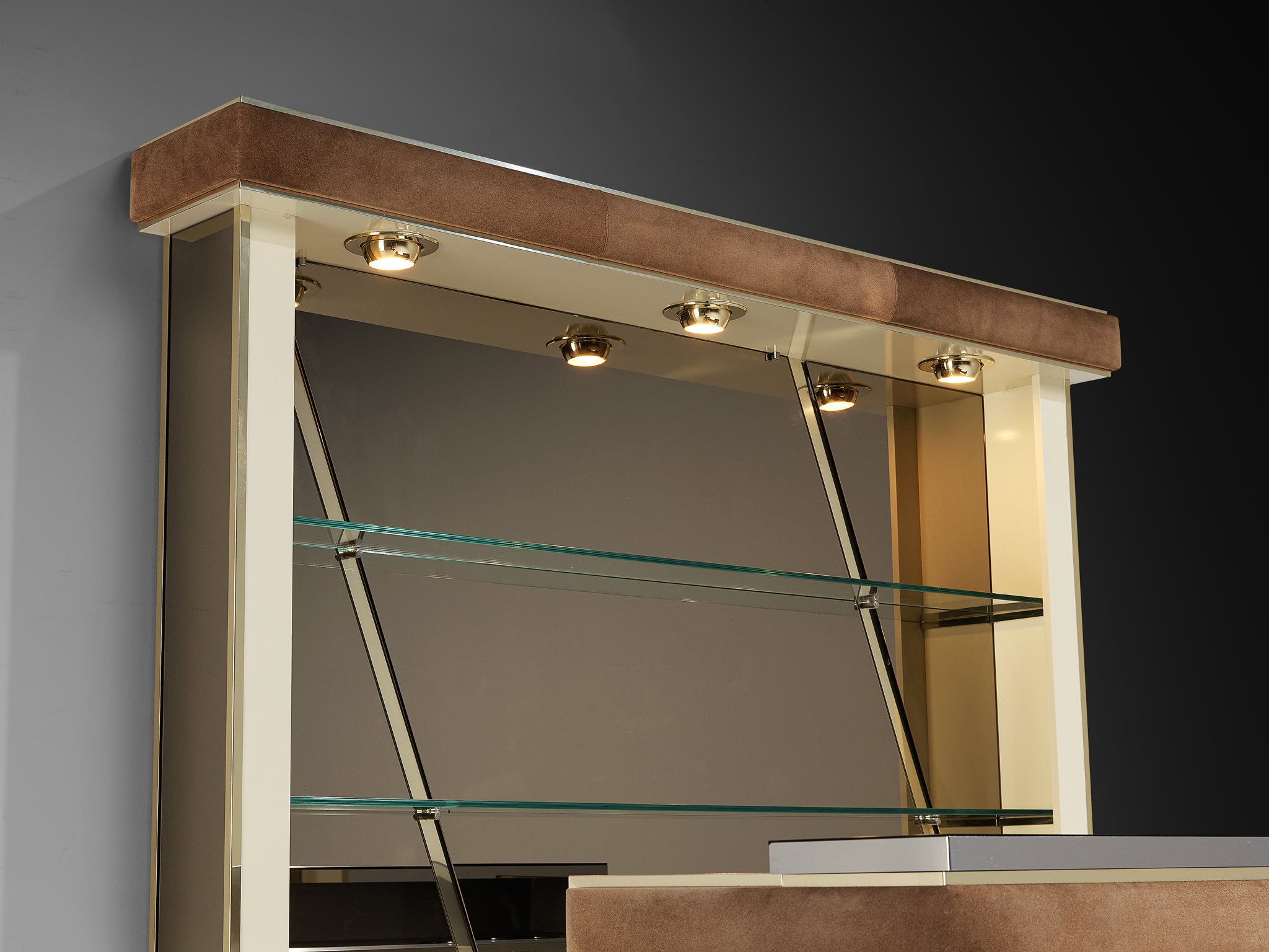 Hollywood Regency Bar Cabinet in the Style of Willy Rizzo Case pieces and storage cabinets Morentz