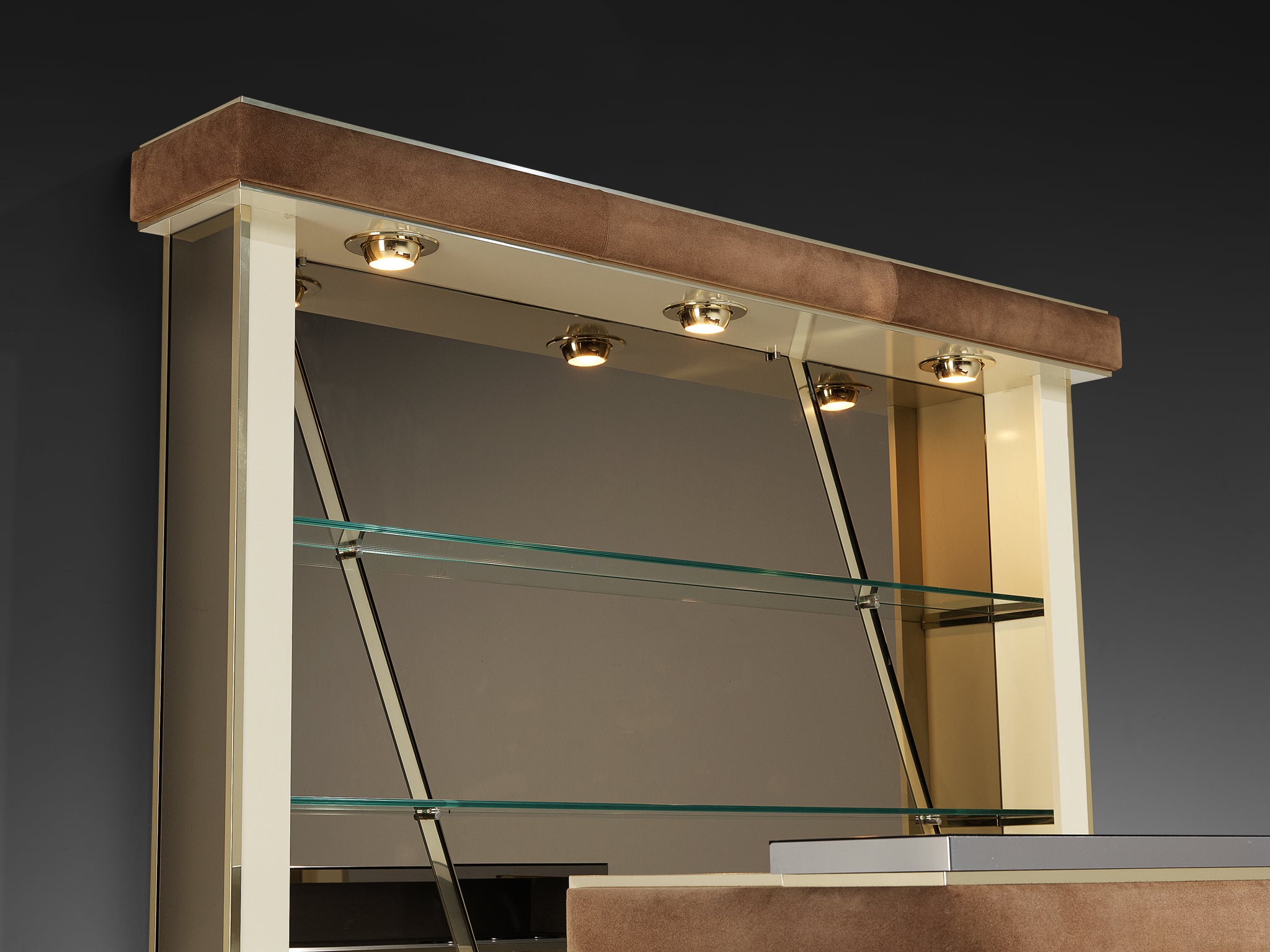 Hollywood Regency Bar Cabinet in the Style of Willy Rizzo Case pieces and storage cabinets Morentz