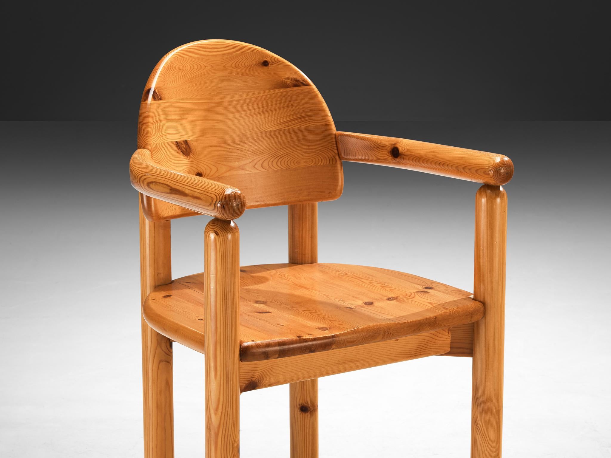 Rainer Daumiller Set of Six Dining Chairs in Solid Pine seating Morentz