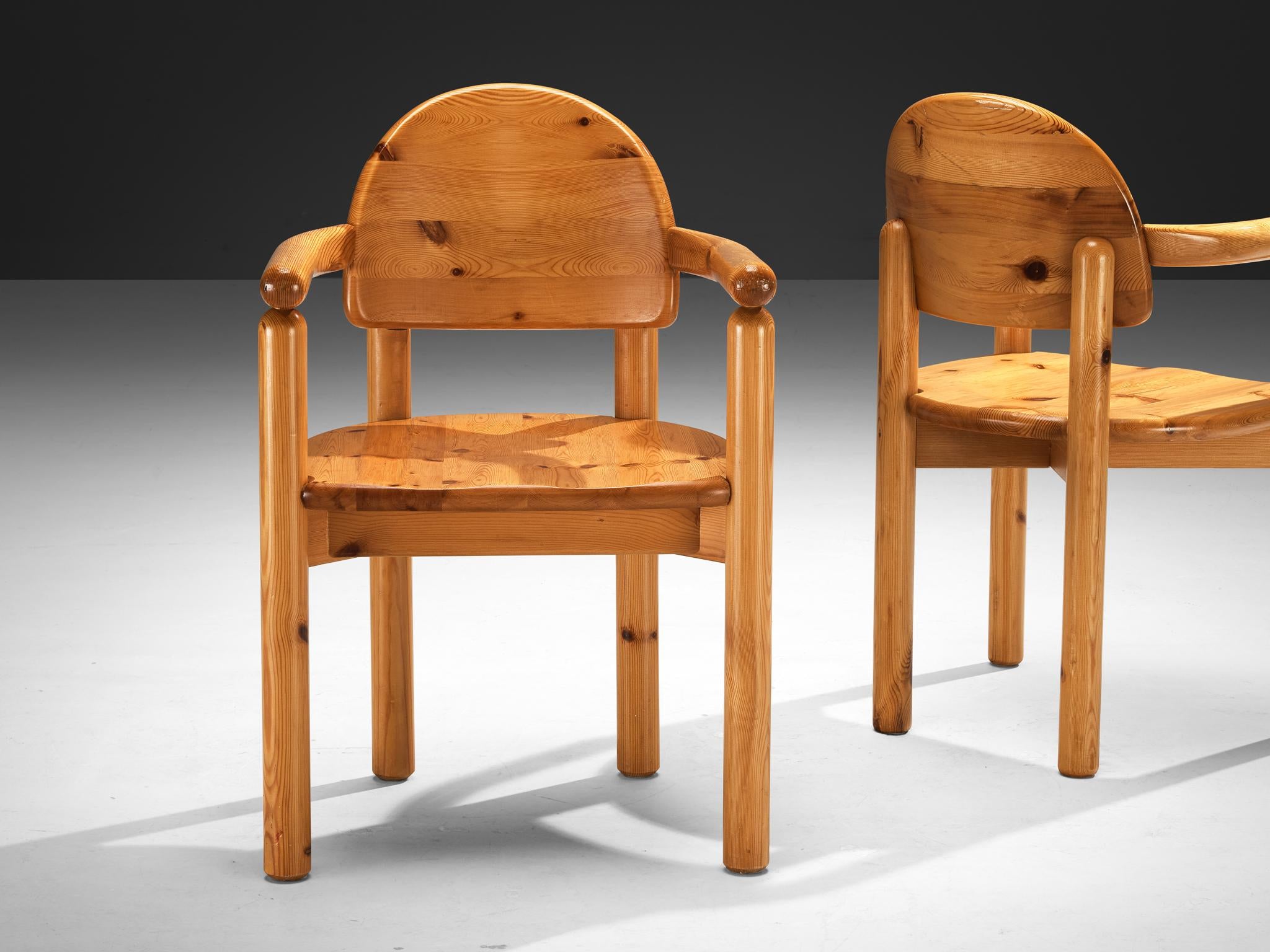 Rainer Daumiller Set of Six Dining Chairs in Solid Pine seating Morentz