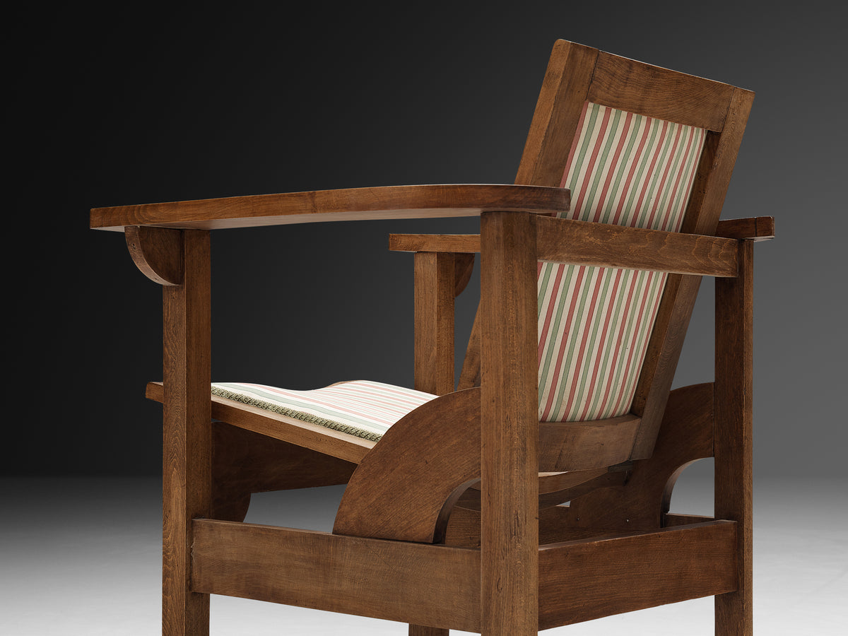 Pierre Dariel Pair of 'Hendaye' Armchairs in Wood Seating Morentz