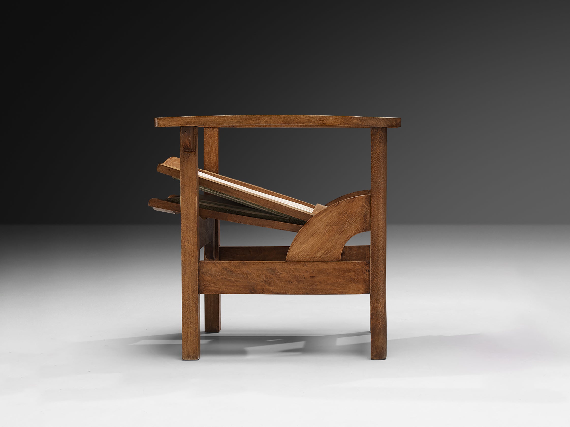 Pierre Dariel Pair of 'Hendaye' Armchairs in Wood Seating Morentz