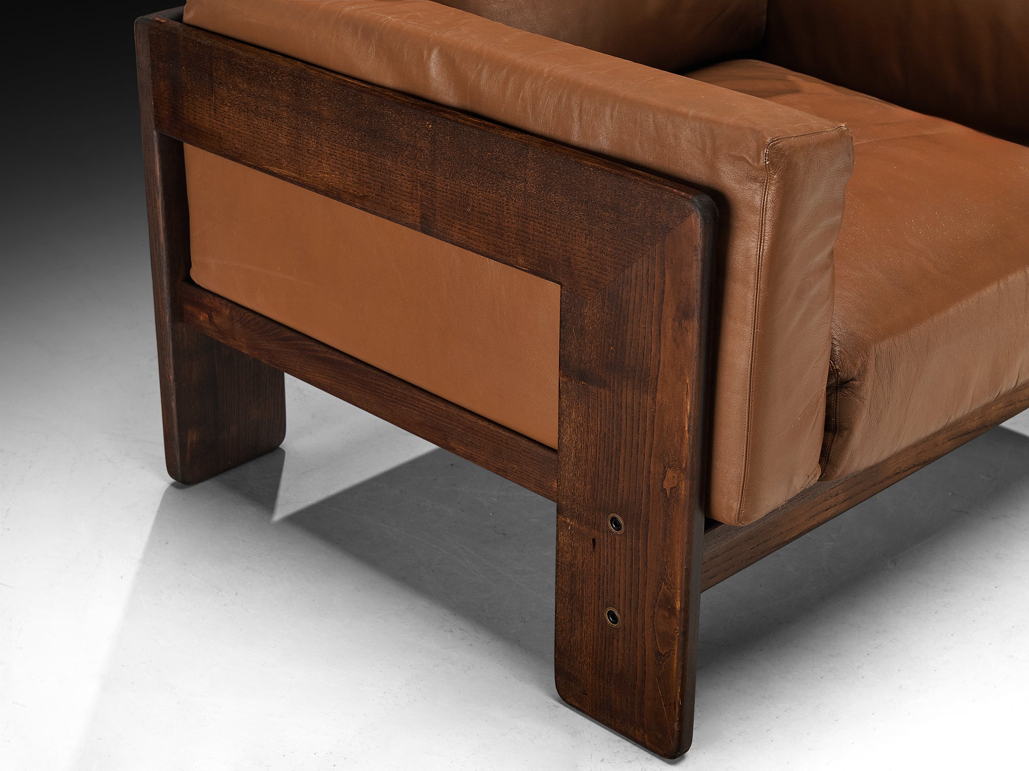 Afra & Tobia Scarpa for Gavina 'Bastiano' Lounge Chair in Ash and Leather Seating Morentz