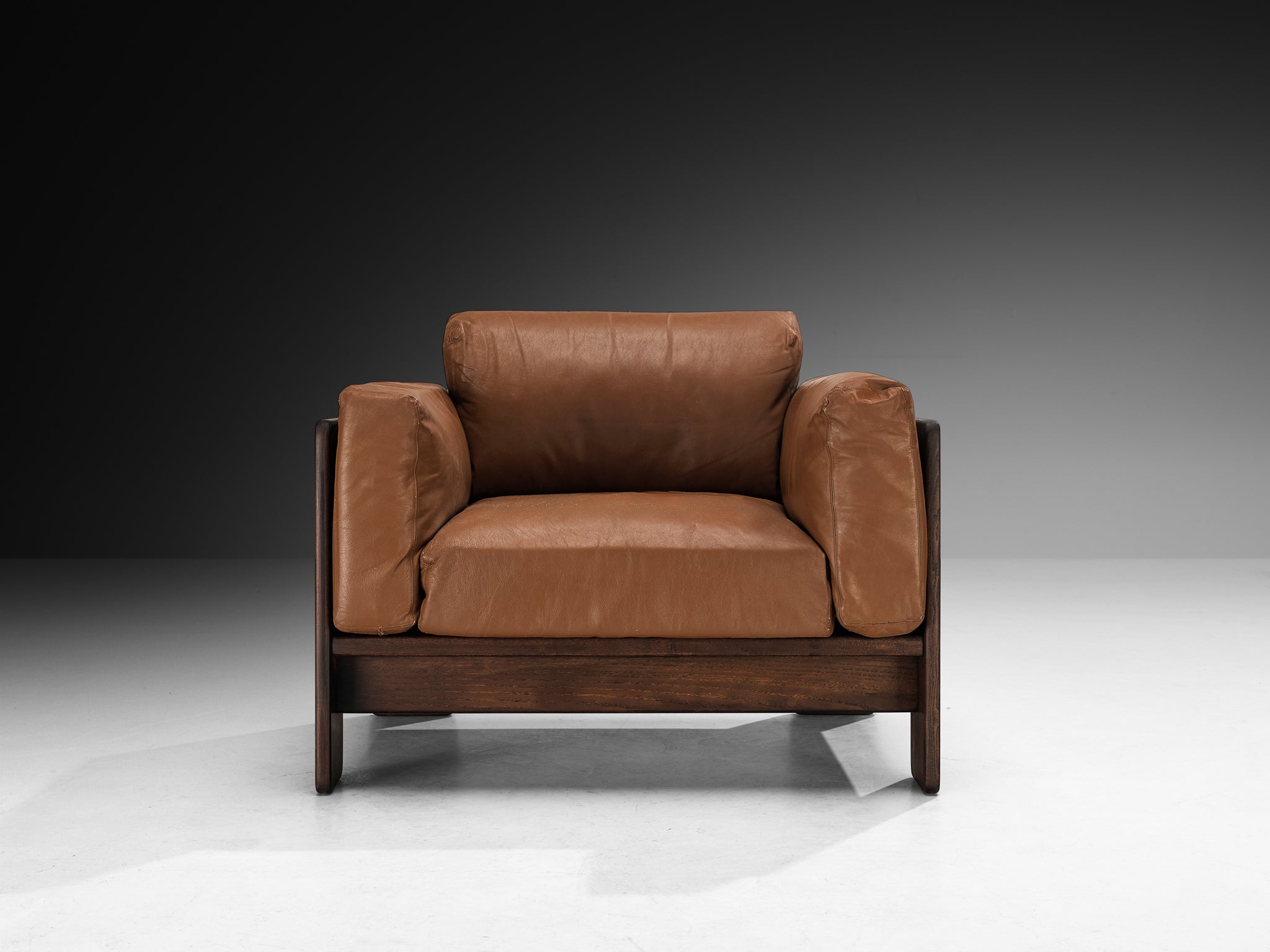 Afra & Tobia Scarpa for Gavina 'Bastiano' Lounge Chair in Ash and Leather Seating Morentz
