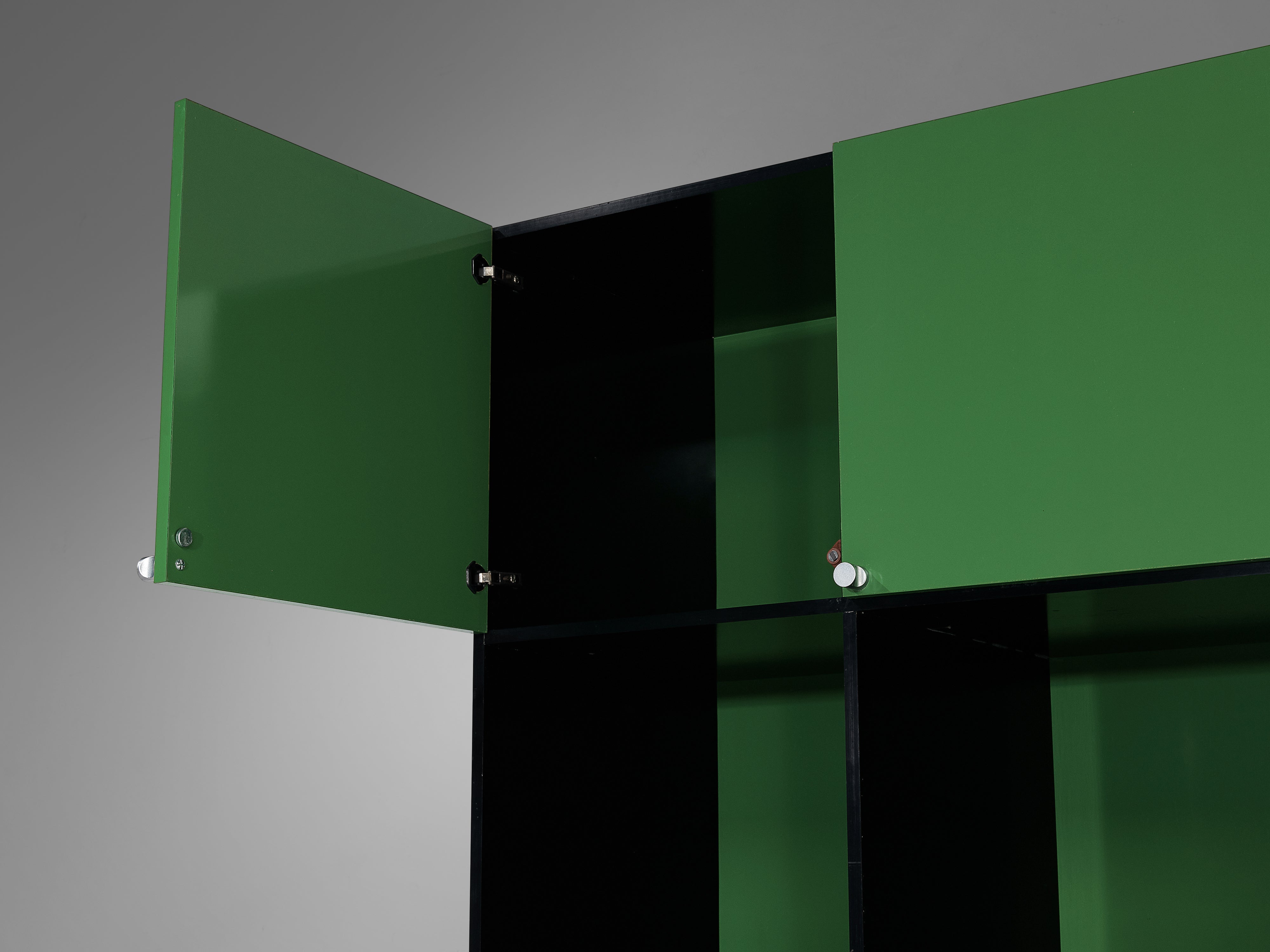 Luigi Saccardo 'Topline' Highboards in Vibrant Green and Black Color case pieces and storage cabinets Morentz