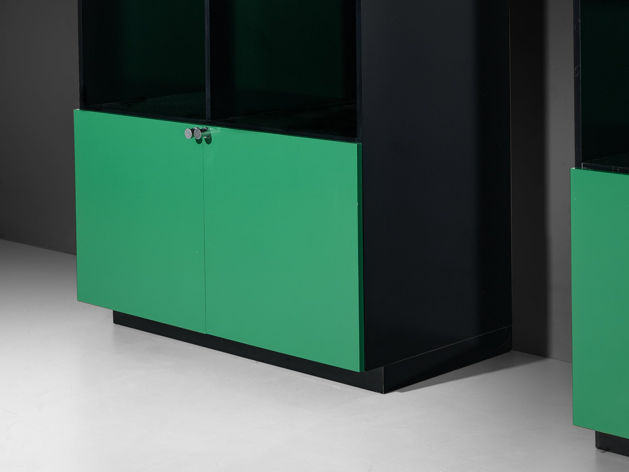 Luigi Saccardo 'Topline' Highboards in Vibrant Green and Black Color Case pieces and storage cabinets Morentz