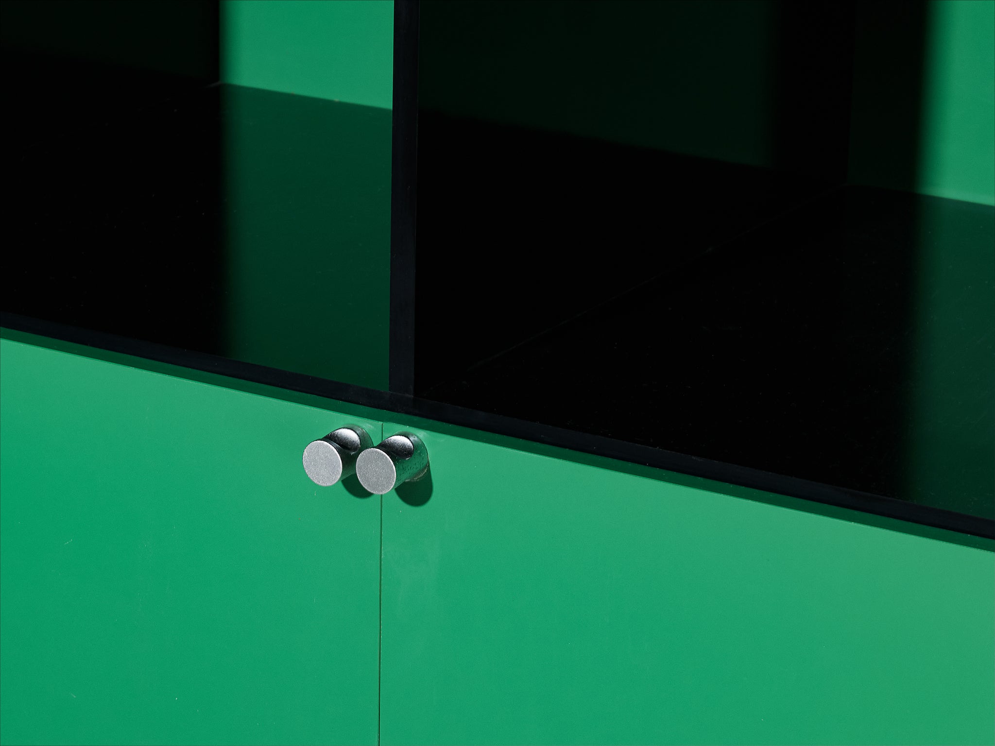 Luigi Saccardo 'Topline' Highboards in Vibrant Green and Black Color Case pieces and storage cabinets Morentz