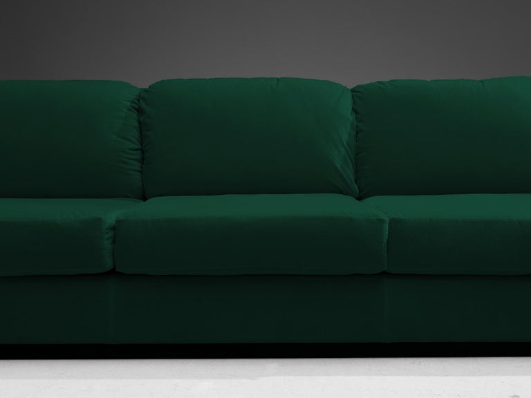 Willy Rizzo for Mario Sabot Sectional Corner Sofa in Green Velvet
