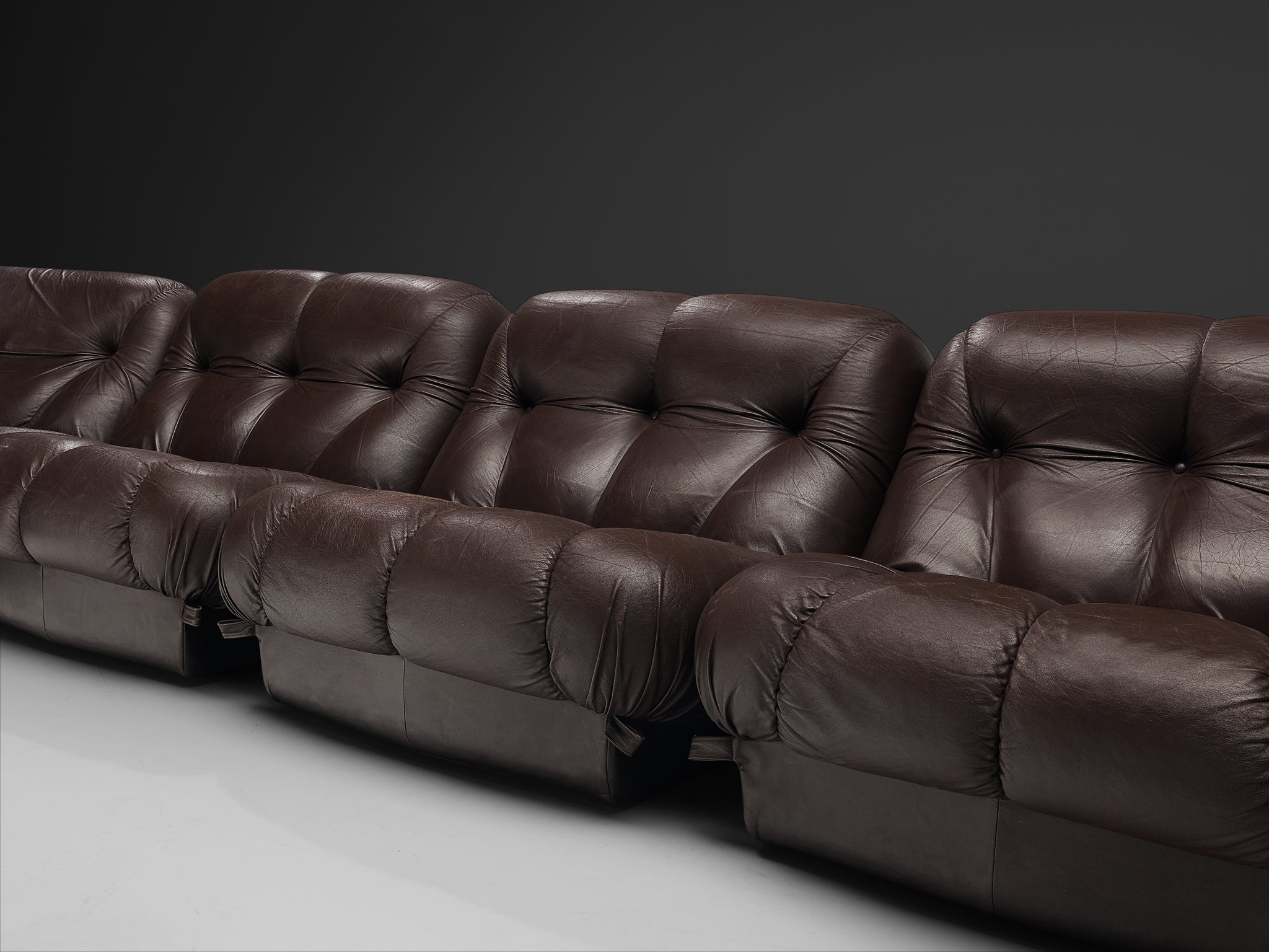 Rimo Maturi for Mimo Padova Sofa Model ´Nuvolone´ in Brown Leather Seating Morentz