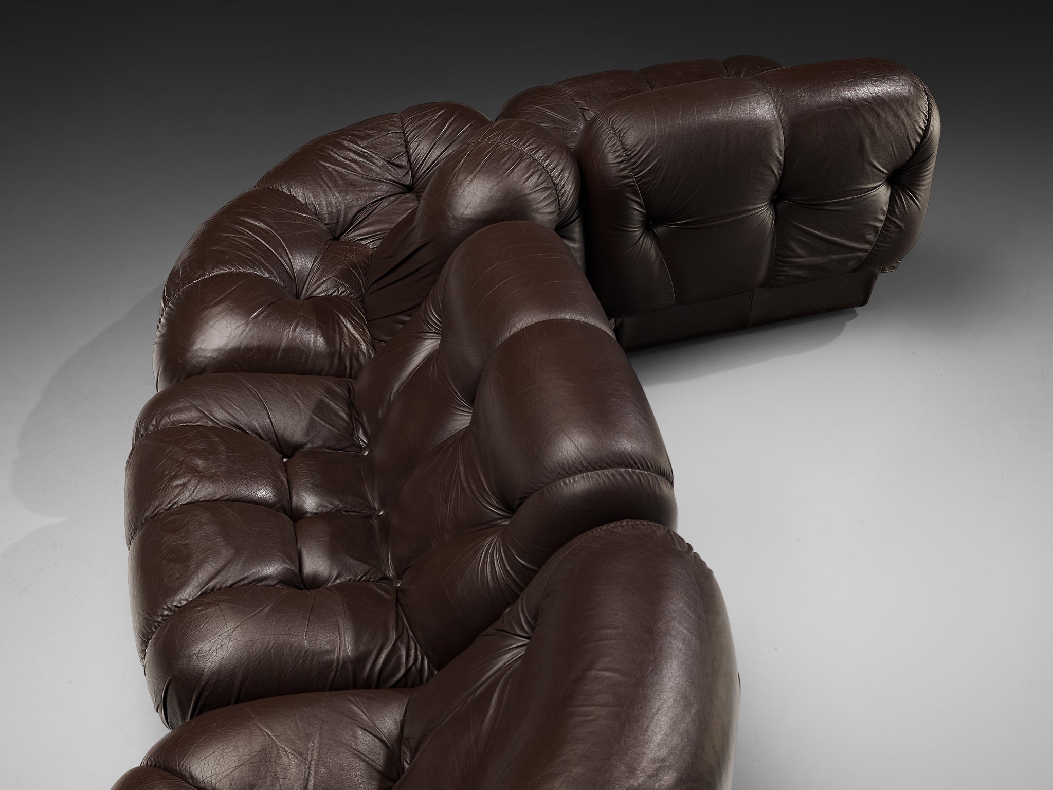 Rimo Maturi for Mimo Padova Sofa Model ´Nuvolone´ in Brown Leather