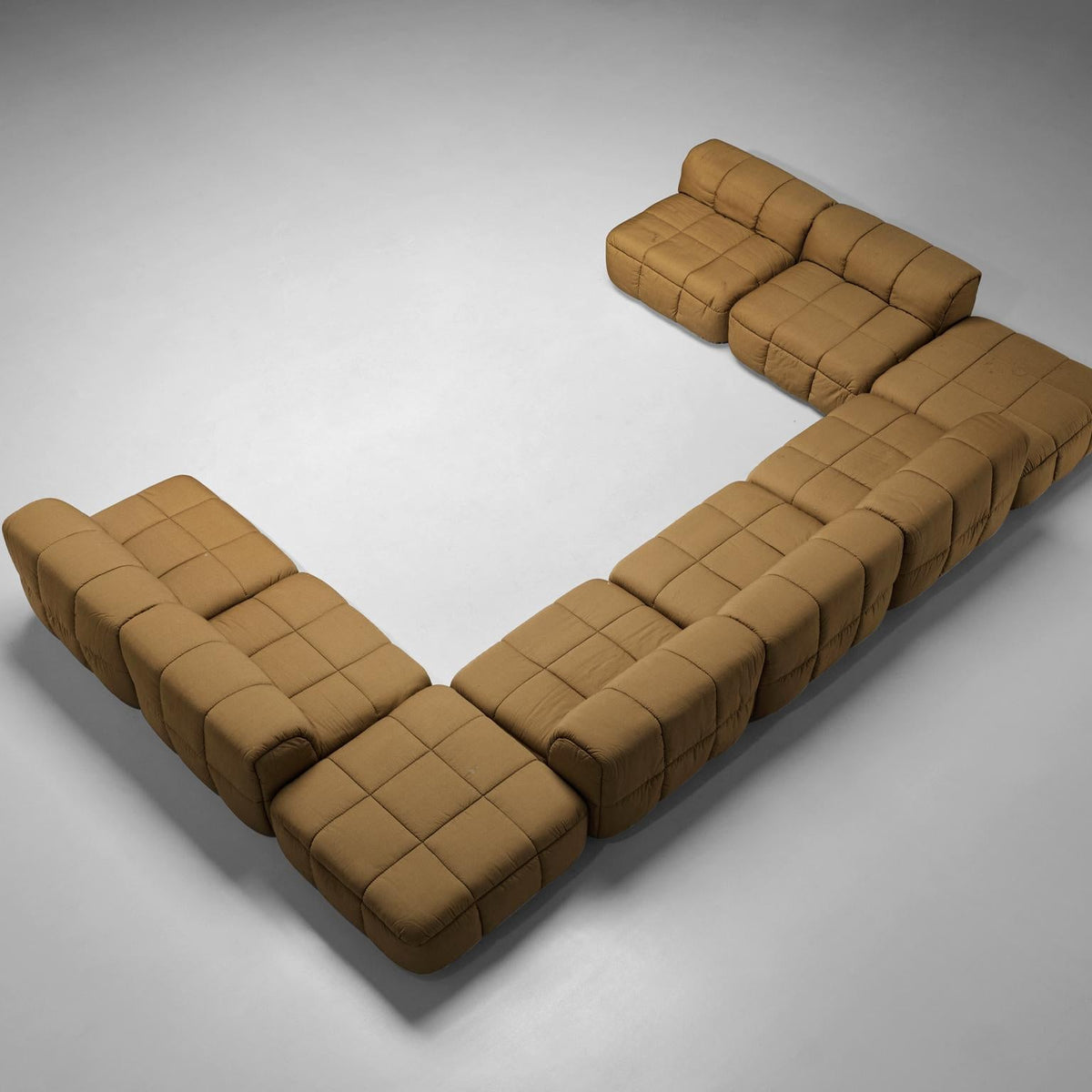 Cini Boeri for Arflex Modular Strips Sofa with Ottomans in Beige Uphol