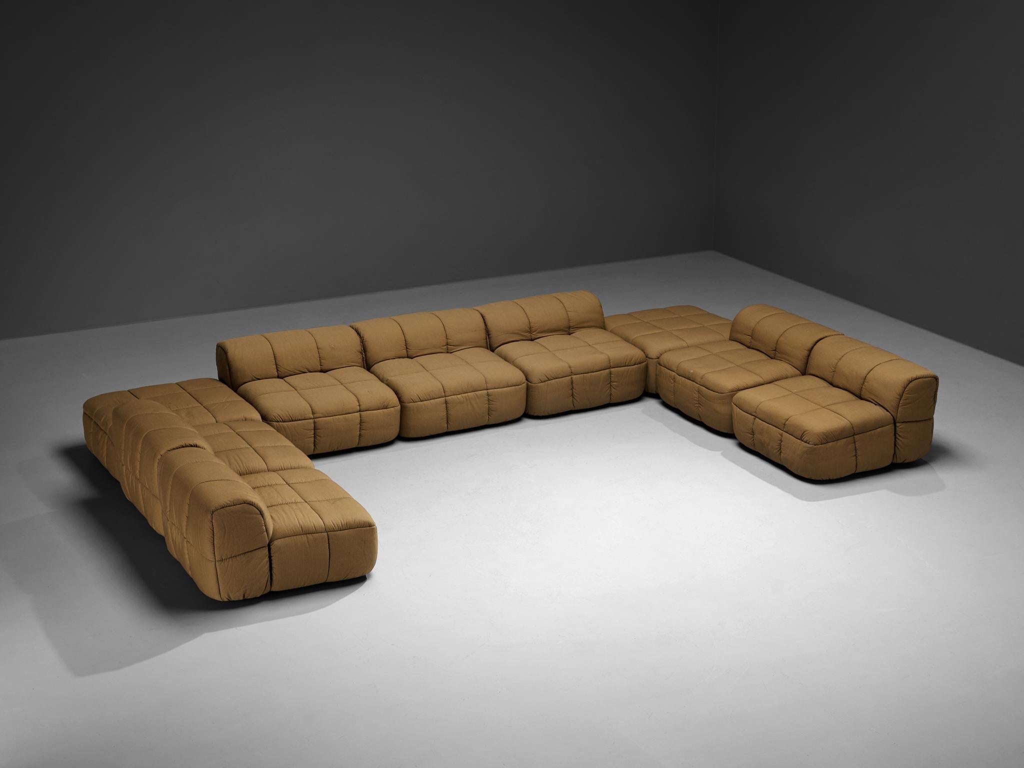 Cini Boeri for Arflex Modular Strips Sofa with Ottomans in Beige Uphol