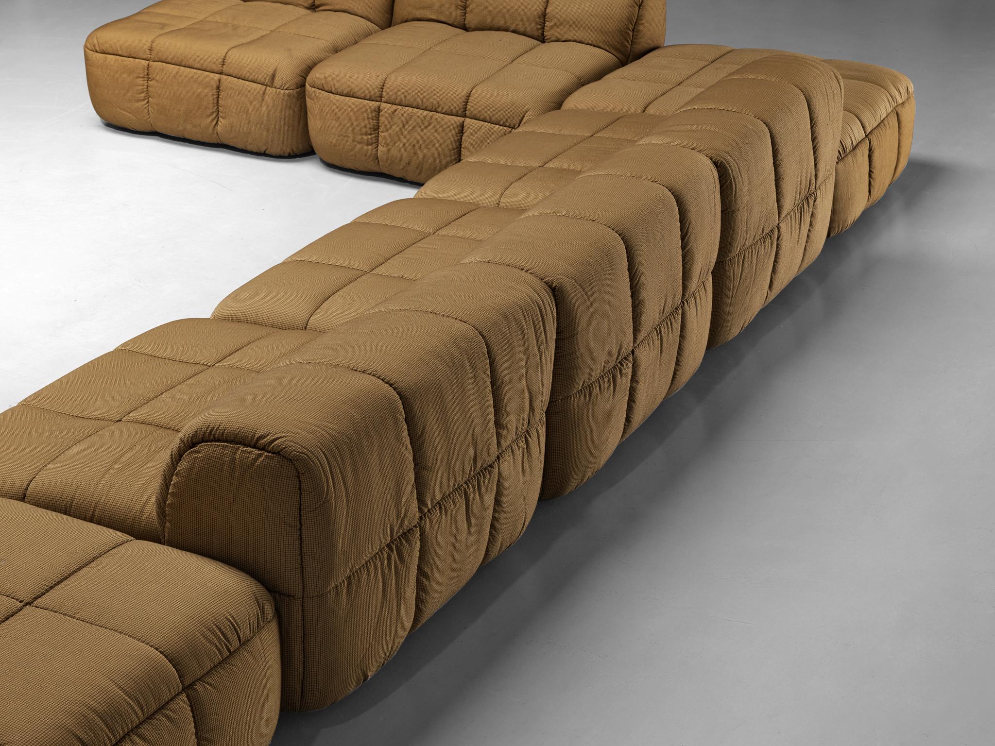 Cini Boeri for Arflex Modular Strips Sofa with Ottomans in Beige Uphol
