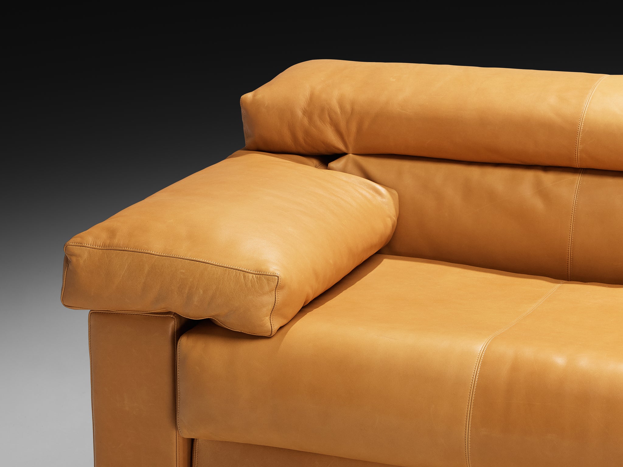 Afra & Tobia Scarpa for B&B Italia Sectional 'Erasmo' Sofa in Cognac C