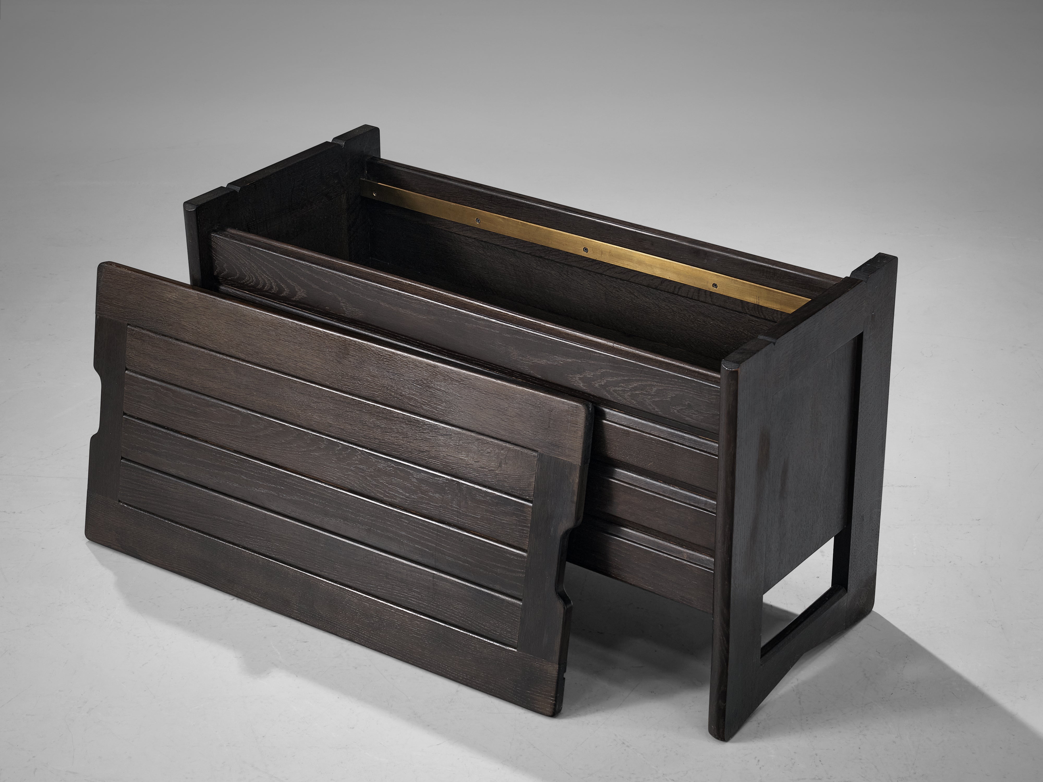 Guillerme & Chambron Trunk or Side Bench in Black Oak case pieces and storage cabinets Morentz