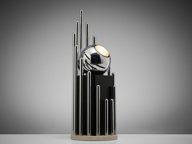 Angelo Lelii for Arredoluce Table Lamp in Chrome-plated Brass