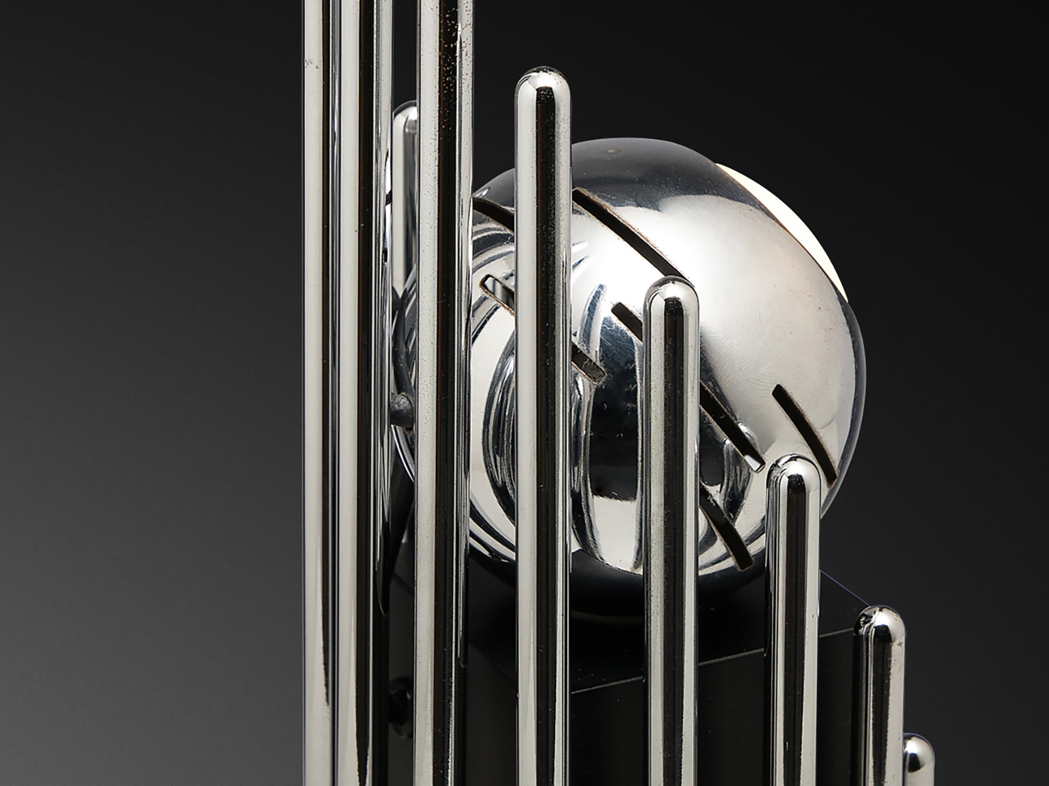 Angelo Lelii for Arredoluce Table Lamp in Chrome-plated Brass Lighting Morentz