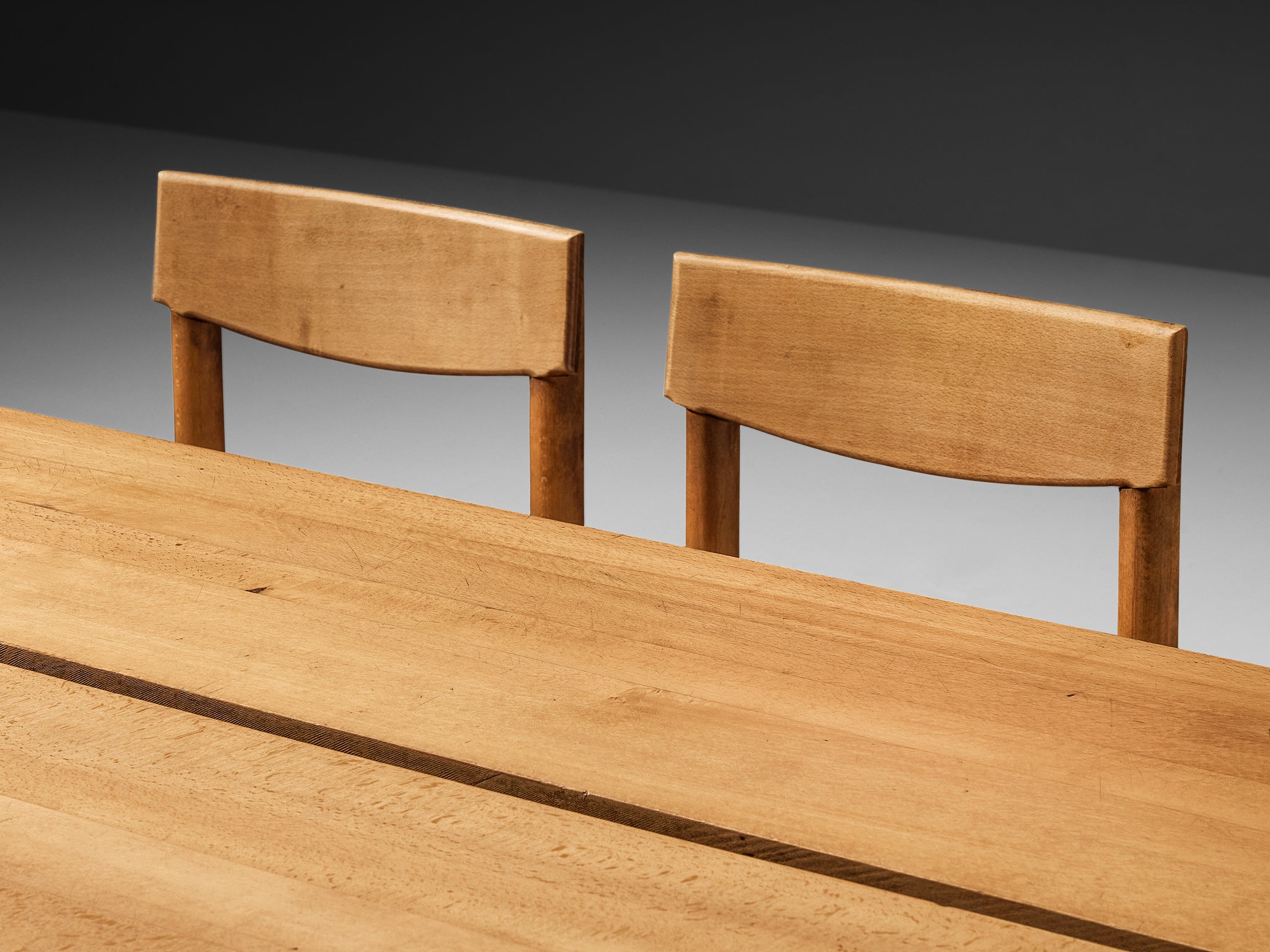 Pierre Gautier-Delaye French Set of Table with Set of Six Dining Chairs Tables Morentz