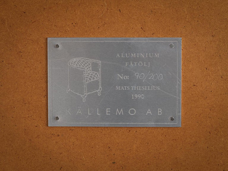 Mats Theselius for Källemo AB Limited Edition Chair in Aluminum and Leather