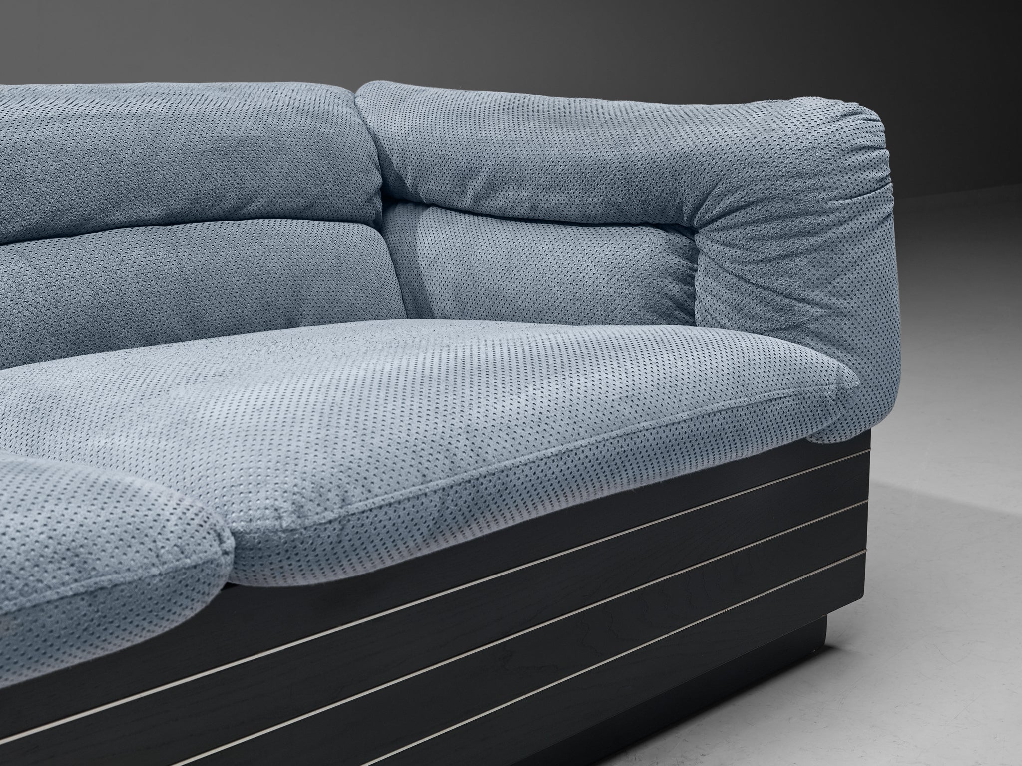 Giovanni Offredi for Saporiti Corner Sofa in Light Blue Upholstery Seating Morentz