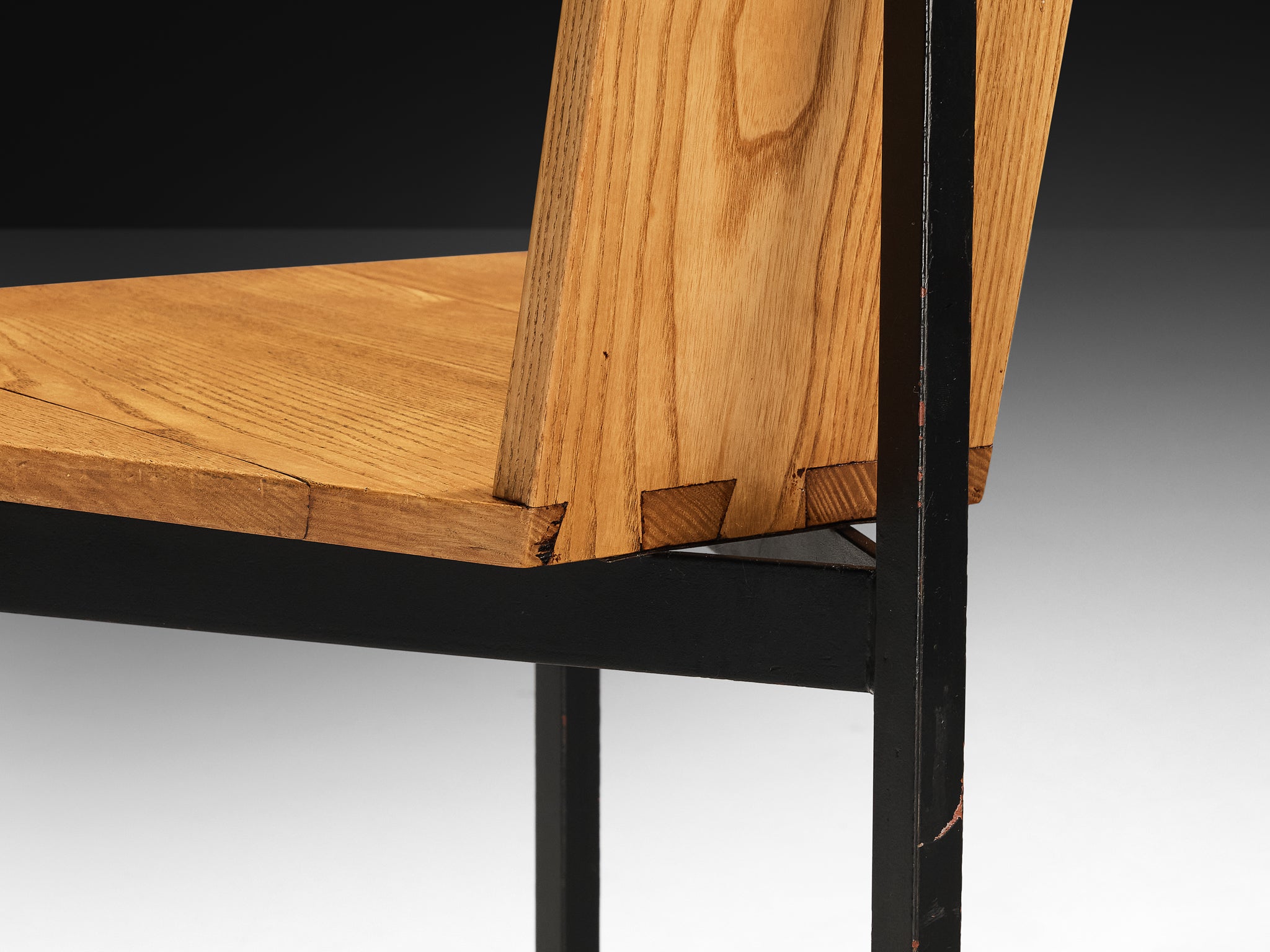 Wim Den Boon Set of Six Dining Chairs in Ash and Steel Seating Morentz