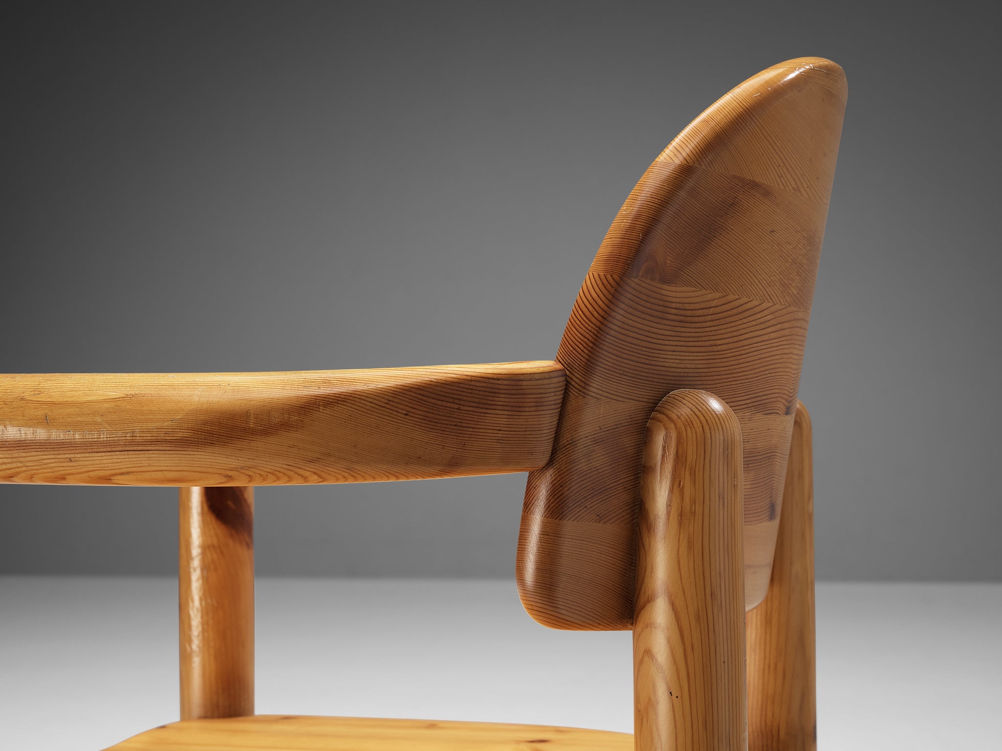 Rainer Daumiller Set of Eight Armchairs in Solid Pine seating Morentz