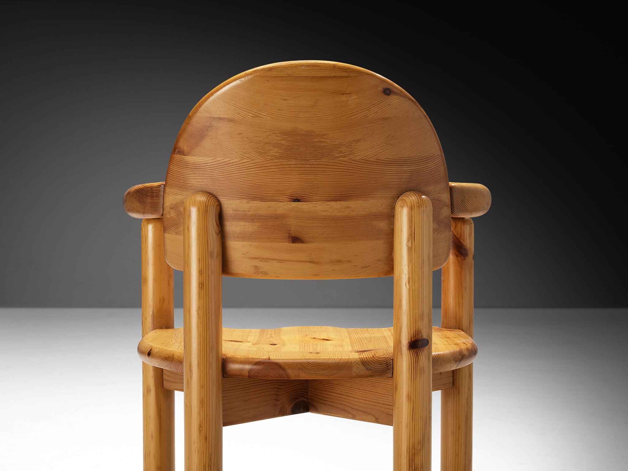 Rainer Daumiller Set of Eight Armchairs in Solid Pine Seating Morentz