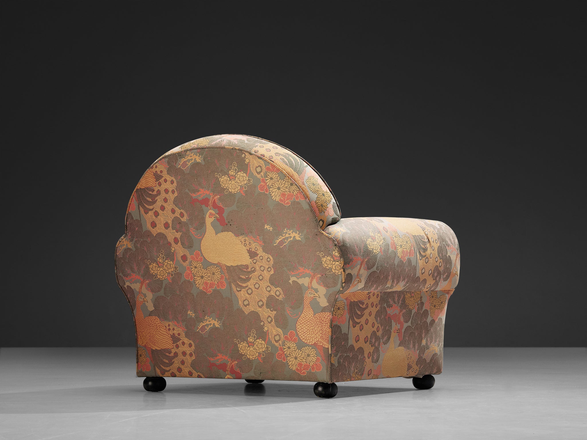 Art Deco Armchair in Botanical Upholstery Seating Morentz
