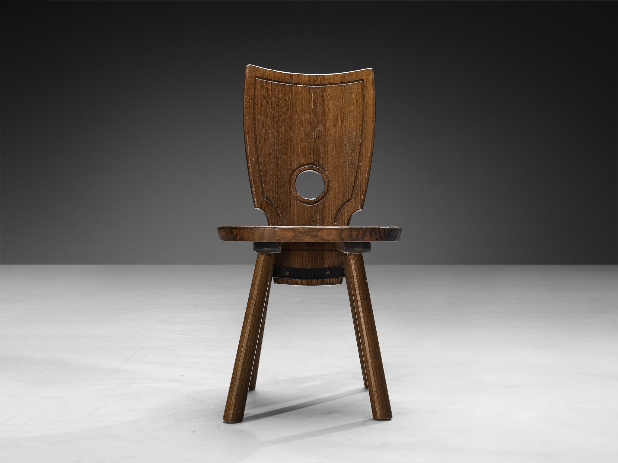 Rustic French Dining Chair in Solid Oak Seating Morentz