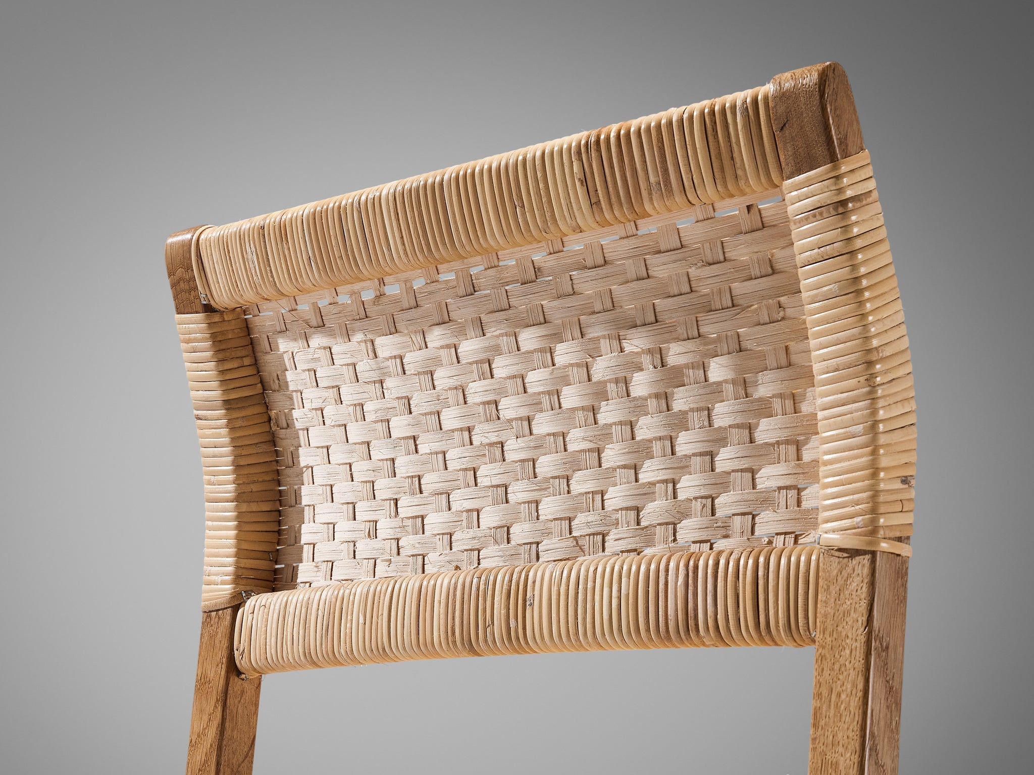 Børge Mogensen for Fredericia Dining Chair in Oak and Cane Wicker seating Morentz