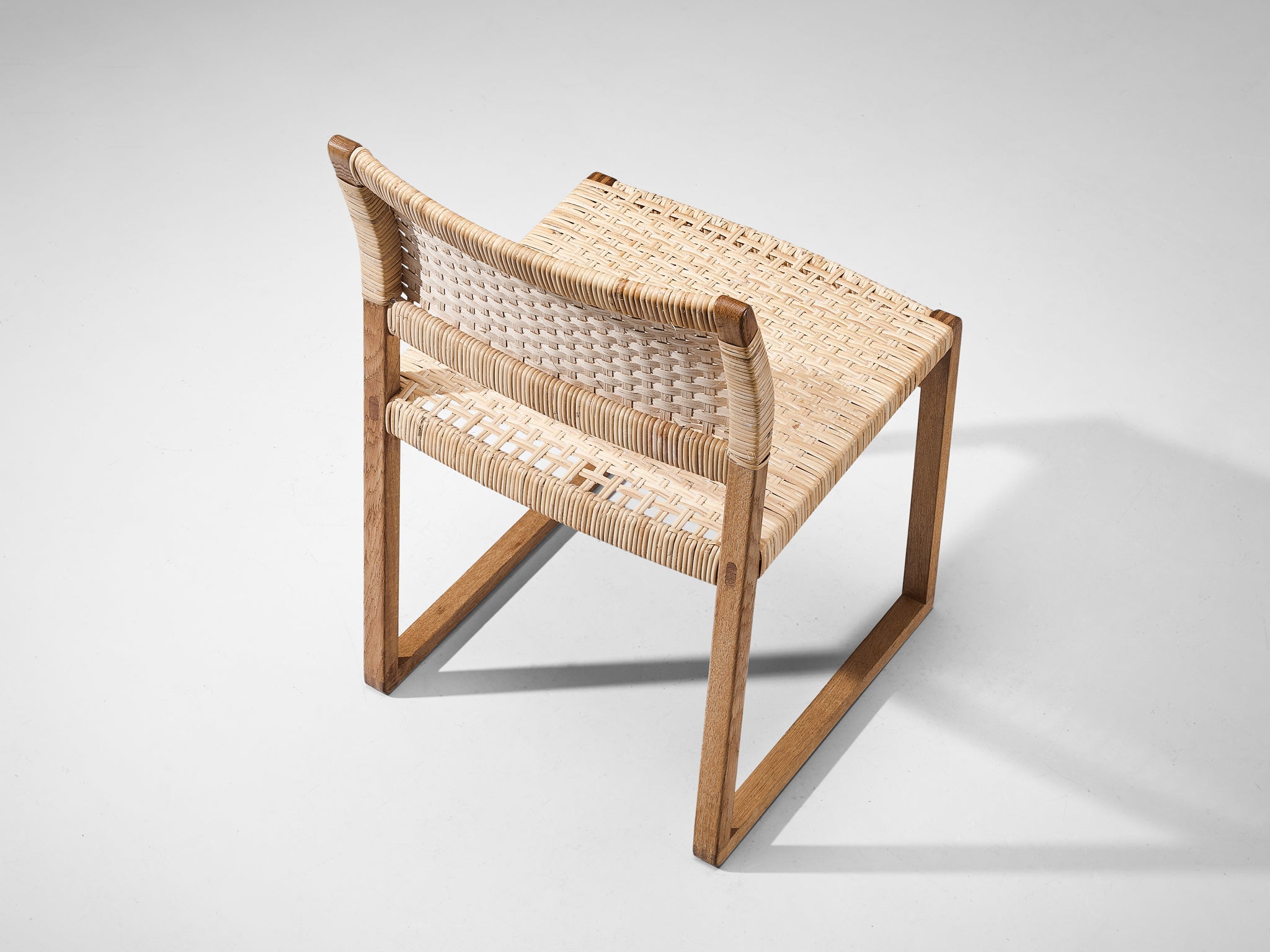 Børge Mogensen for Fredericia Dining Chair in Oak and Cane Wicker seating Morentz