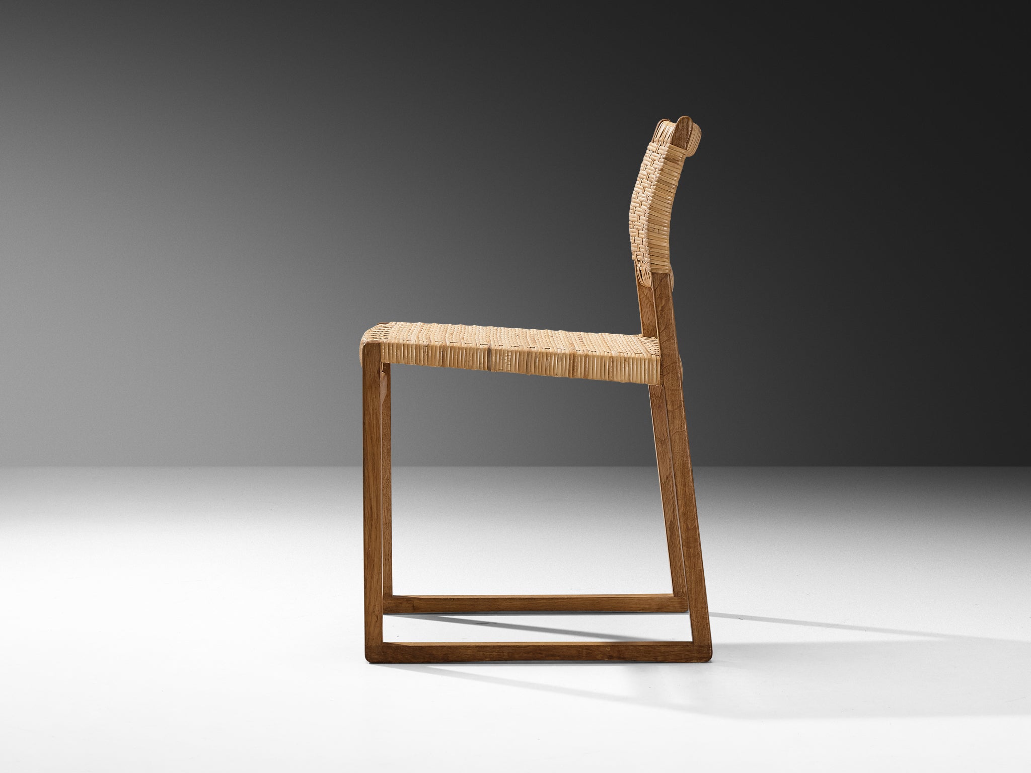 Børge Mogensen for Fredericia ‘BM 61’ Chair in Oak and Cane Wicker