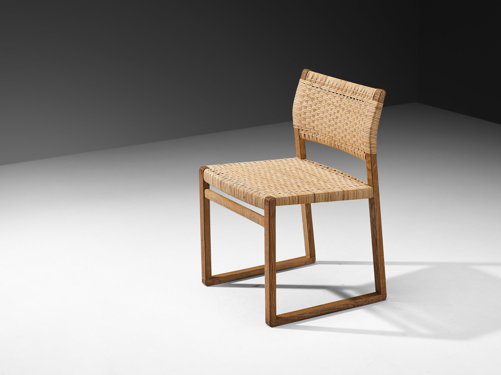 Børge Mogensen for Fredericia ‘BM 61’ Chair in Oak and Cane Wicker