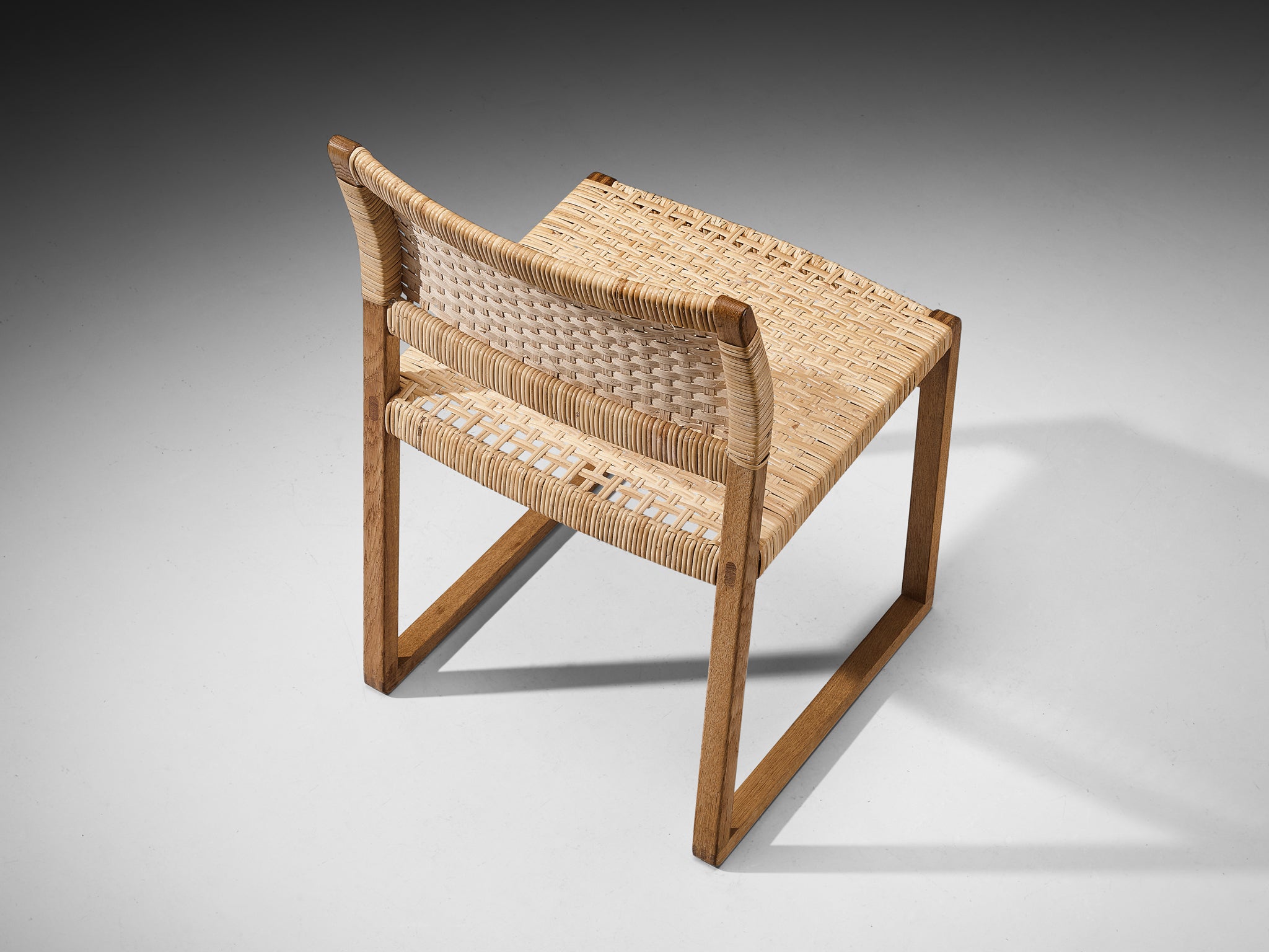 Børge Mogensen for Fredericia ‘BM 61’ Chair in Oak and Cane Wicker