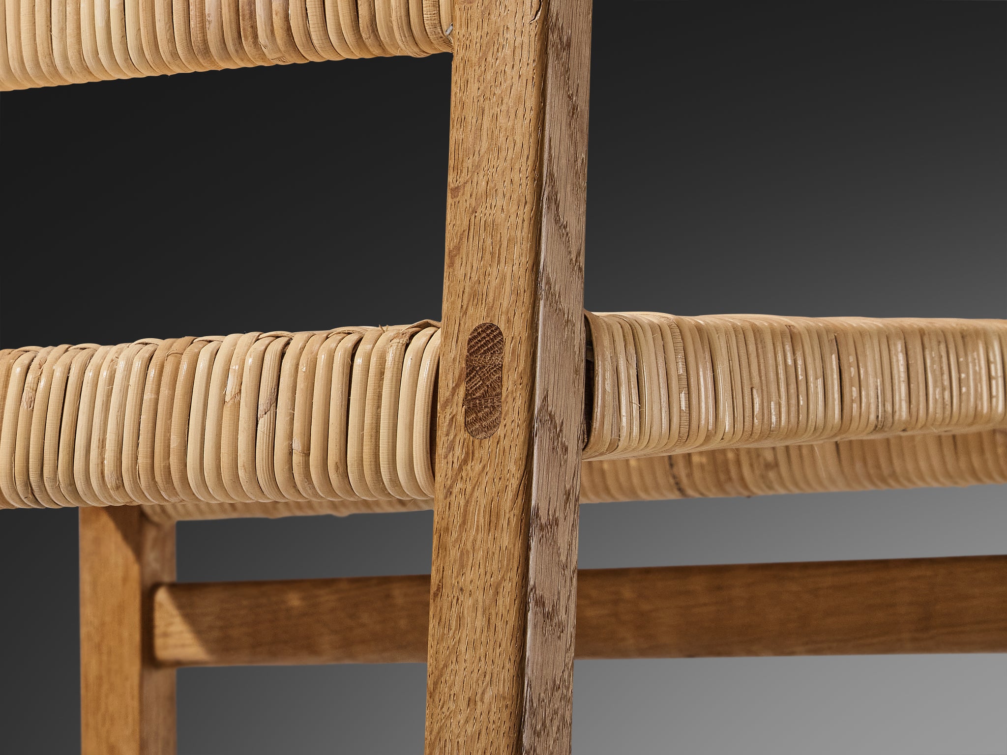 Børge Mogensen for Fredericia ‘BM 61’ Chair in Oak and Cane Wicker