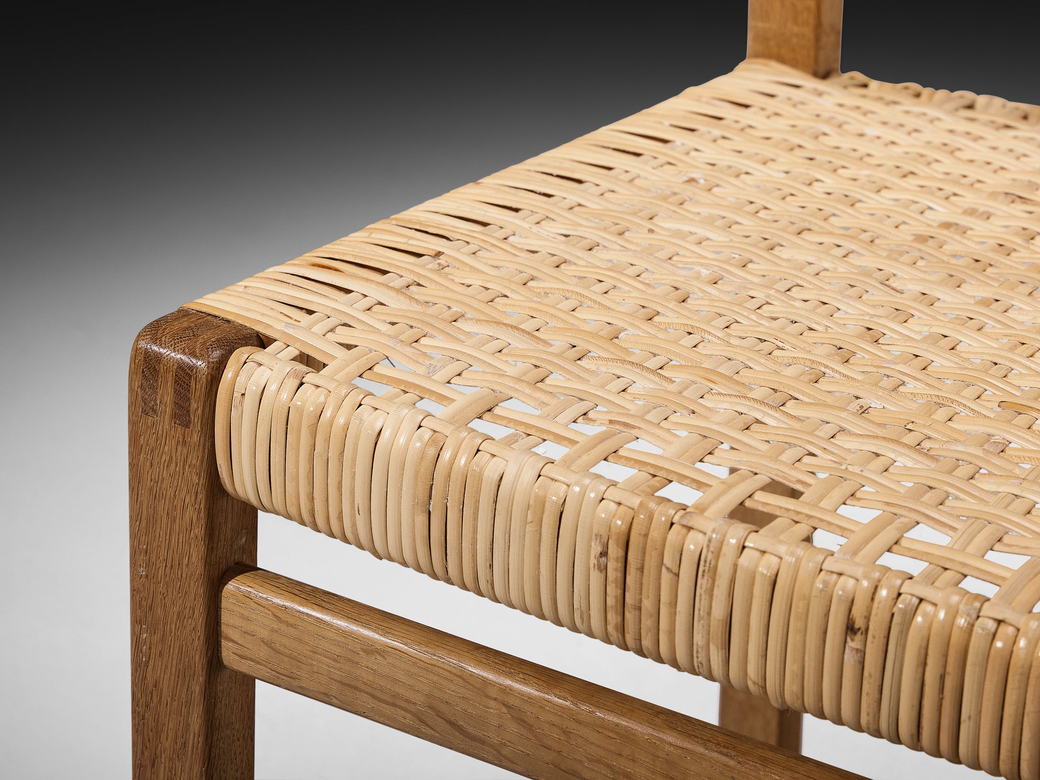 Børge Mogensen for Fredericia ‘BM 61’ Chair in Oak and Cane Wicker