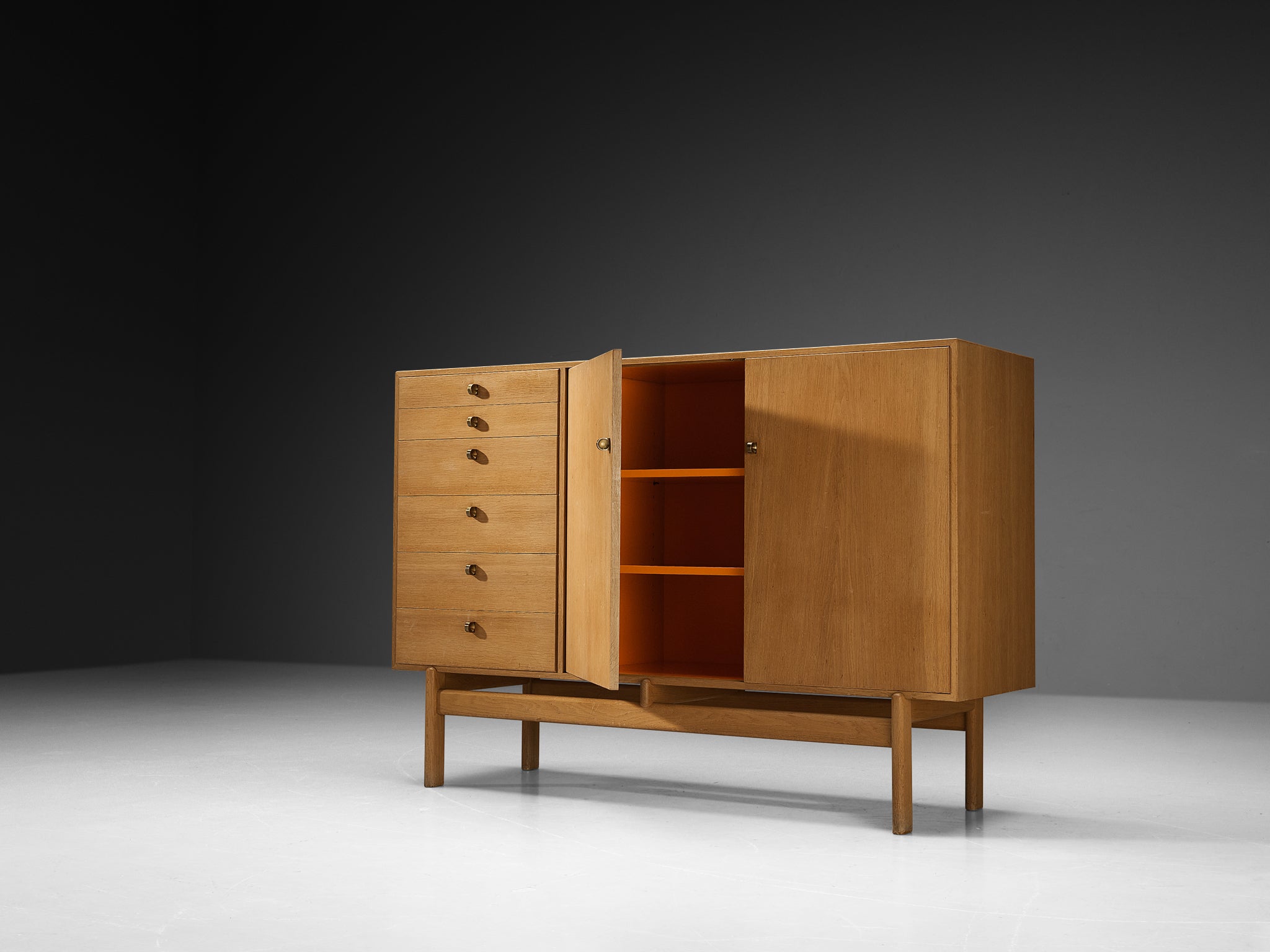 Tove and Edvard Kindt-Larsen Cabinet with Original Orange Interior Case pieces and storage cabinets Morentz