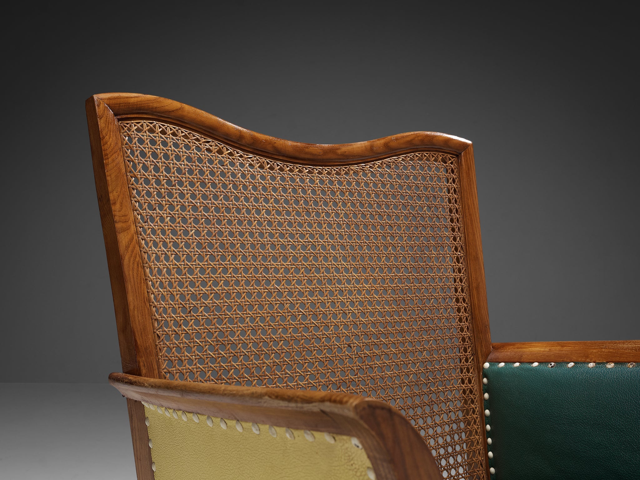 Spanish Pair of Lounge Chairs in Ash and Cane seating Morentz