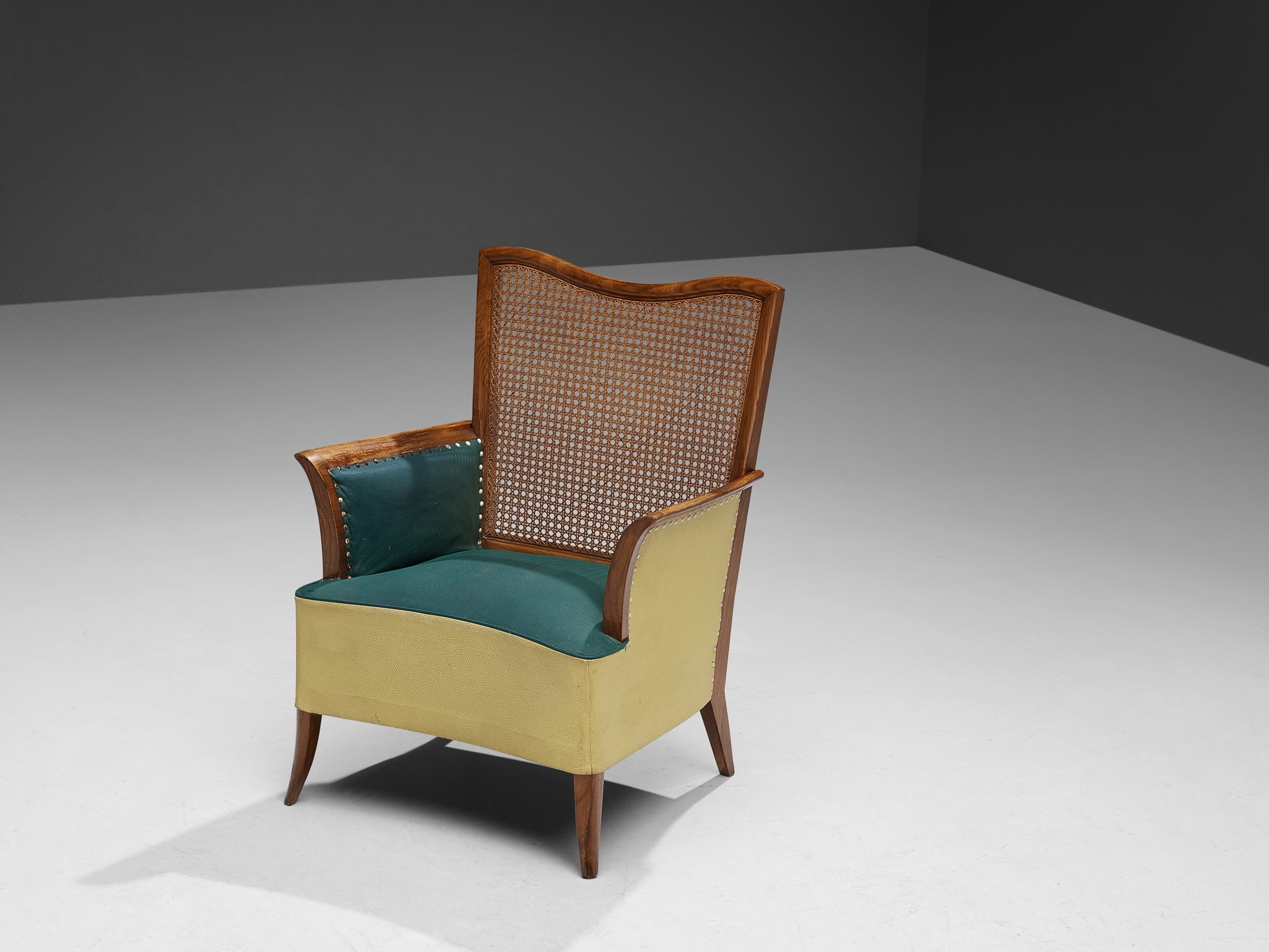 Spanish Pair of Lounge Chairs in Ash and Cane seating Morentz
